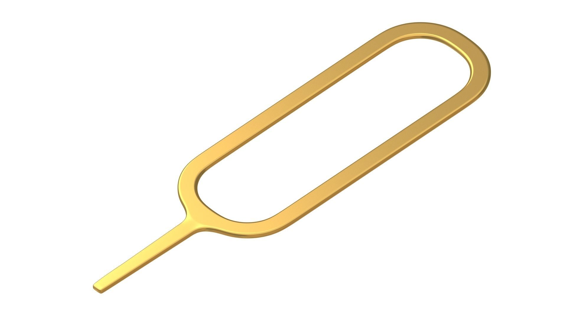 Sim Pin Key Gold And Stainless Steel 3D model_2