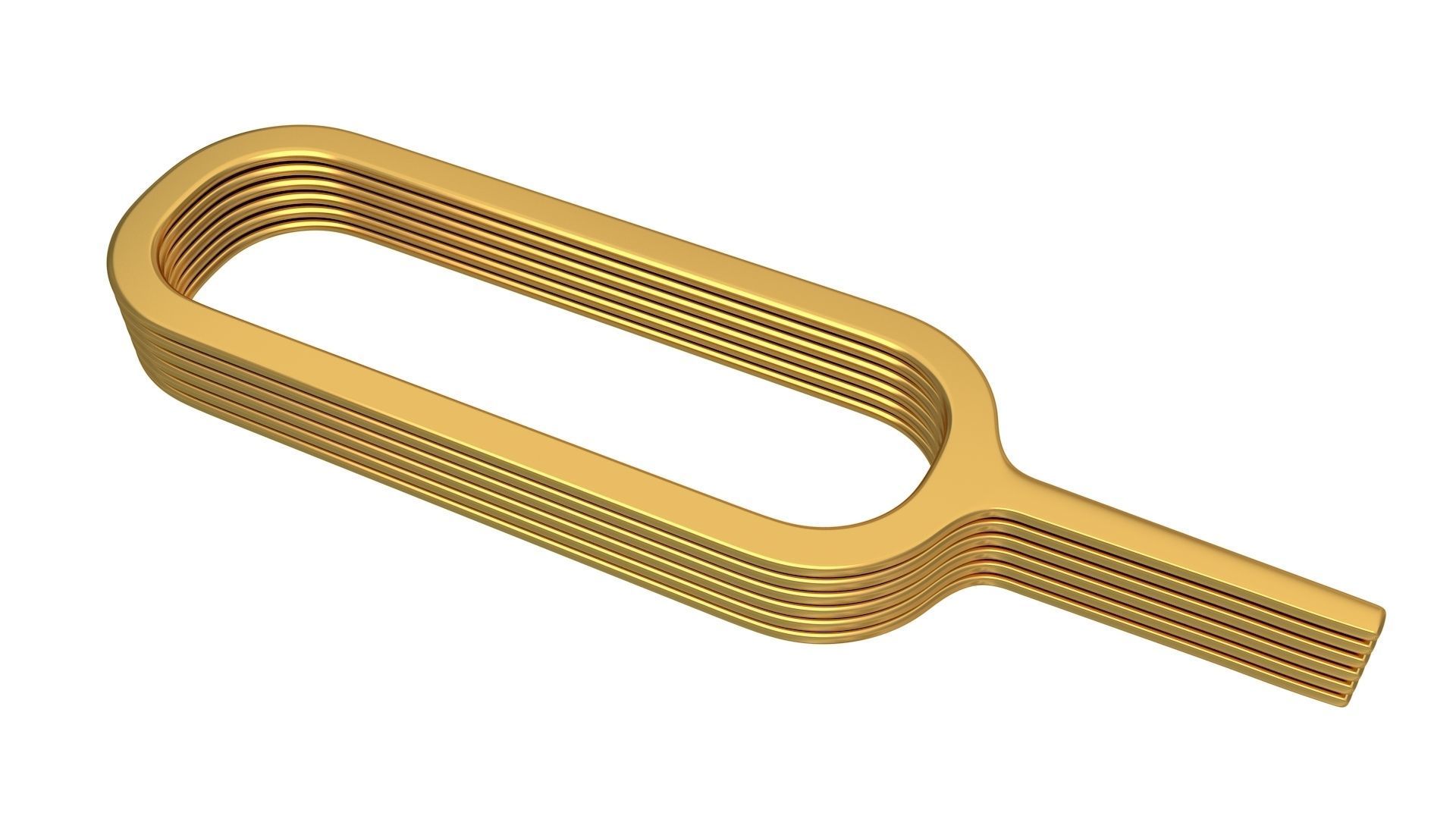 Sim Pin Key Gold And Stainless Steel 3D model_5
