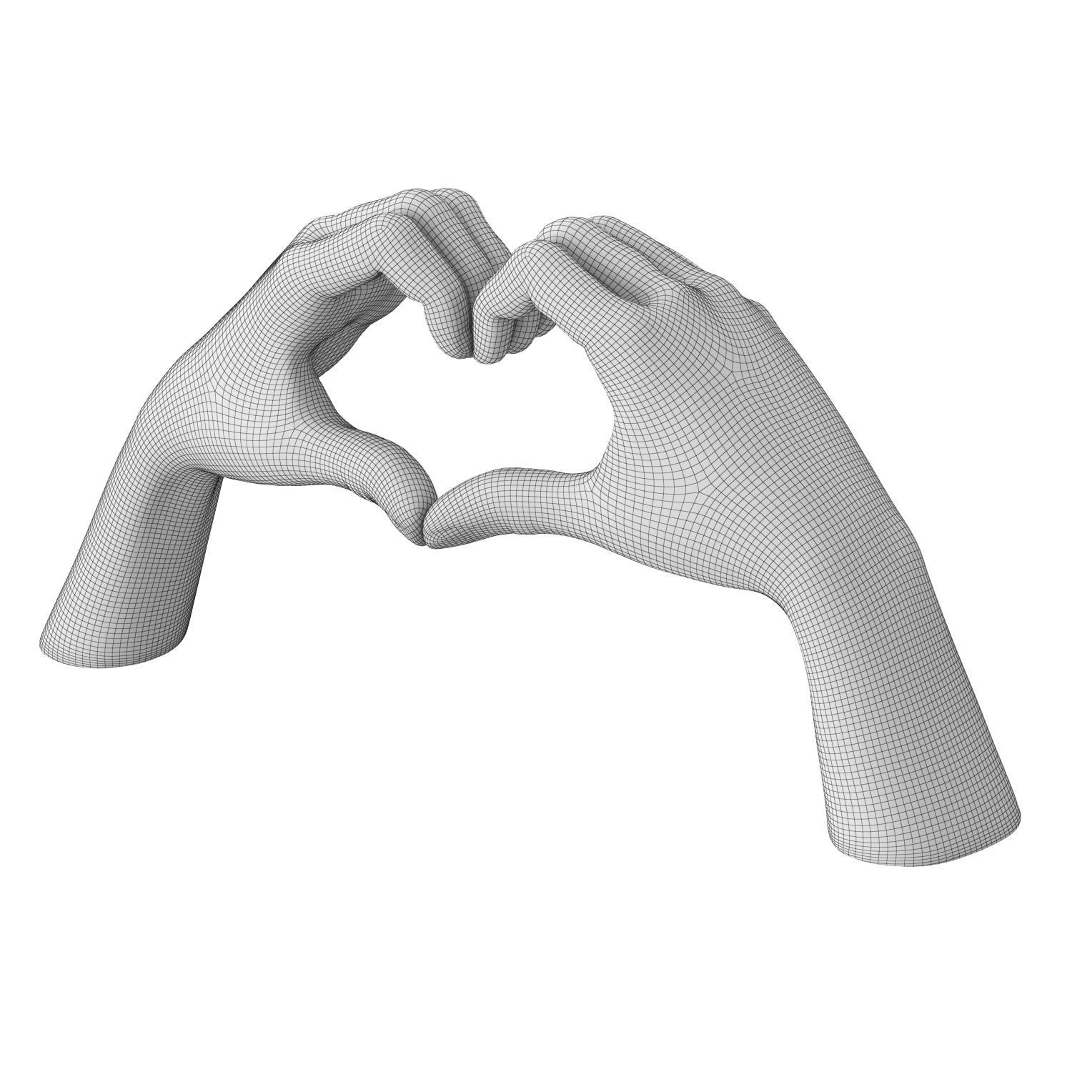 Figurine Hands Heart 3D model_5