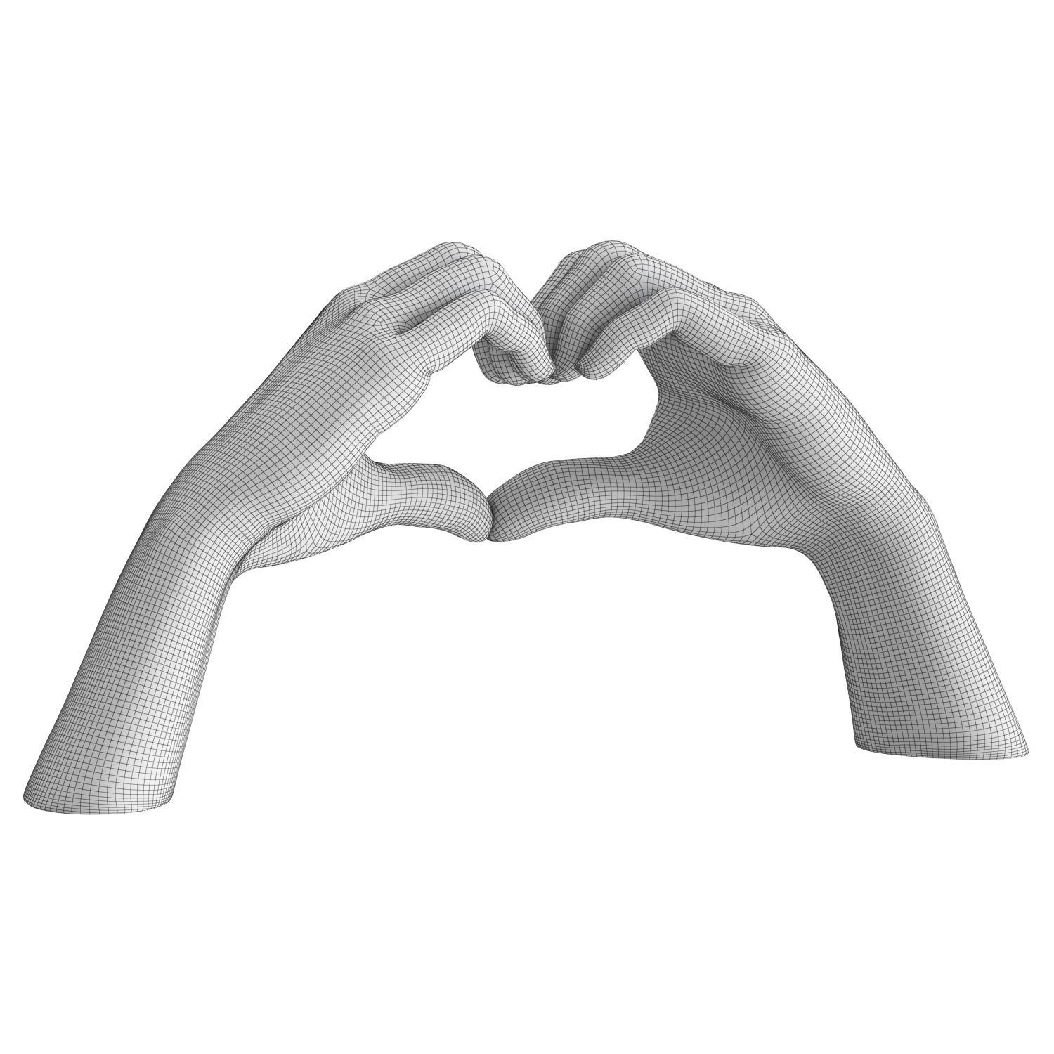 Figurine Hands Heart 3D model_6