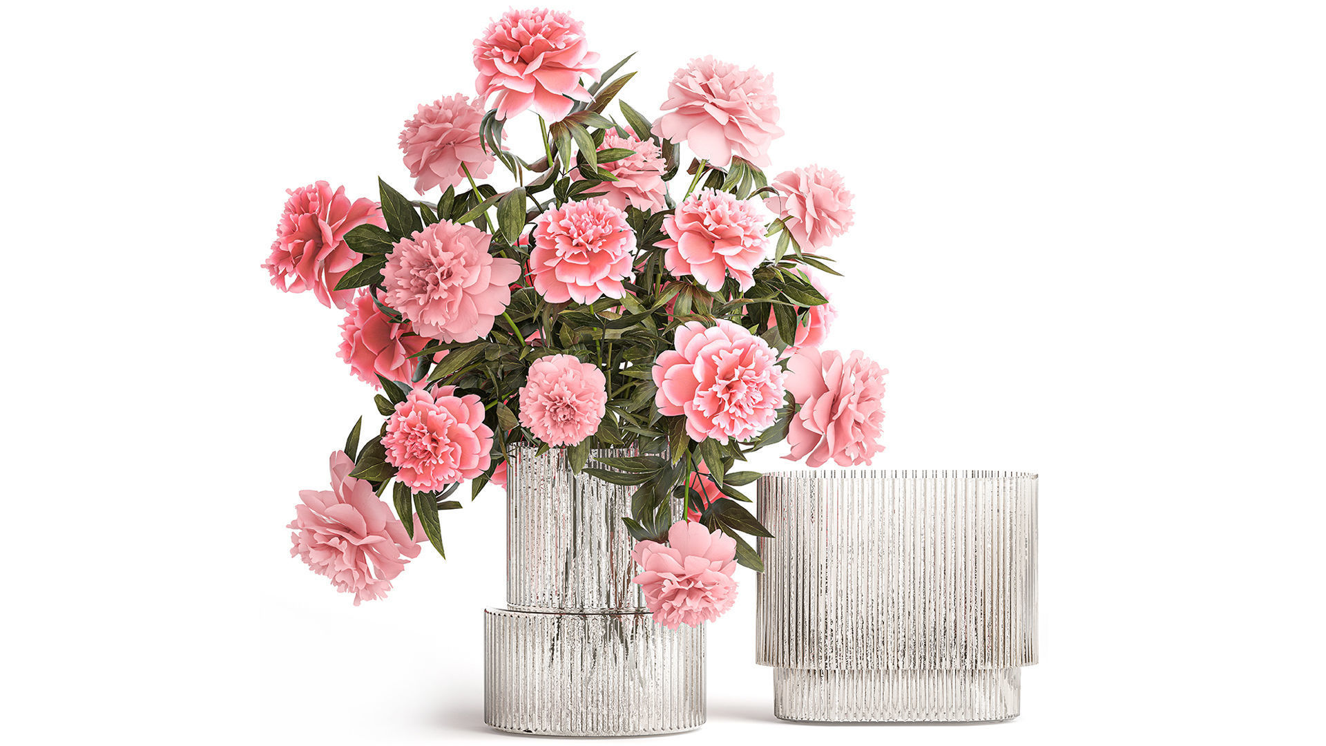 Collection of flower bouquets and vase set of 41 pieces 3D model_8