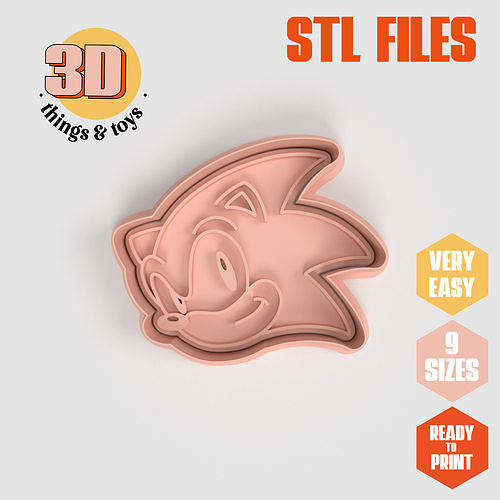 Sonic - Cookie Cutter Clay - Many Sizes 3D model 3D printable | CGTrader