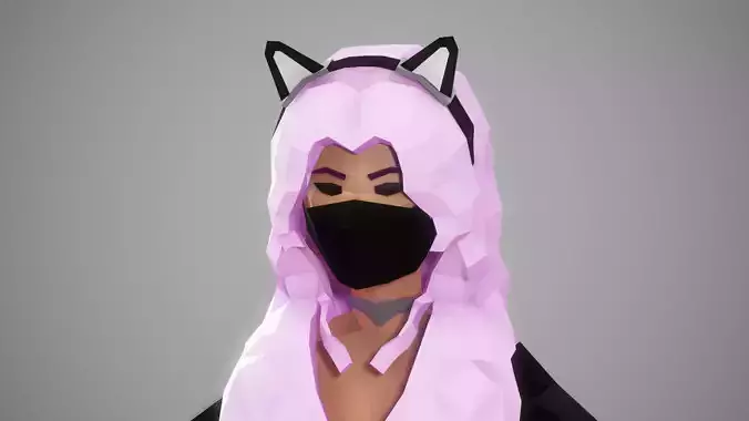 SCIFI FEMALE V2 - Low Poly Style Female Character Low-poly 3D model