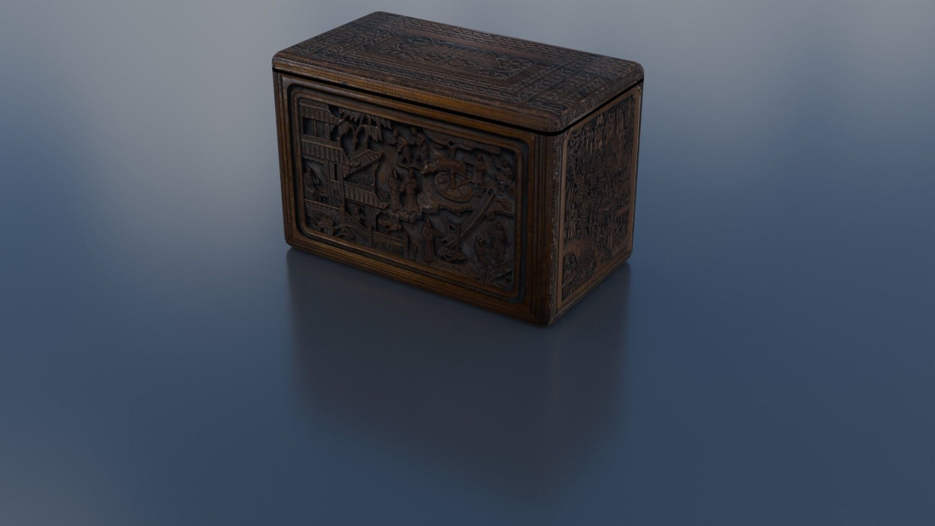 Ornate Box Low-poly 3D model_2