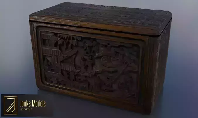 Ornate Box Low-poly 3D model Ornate Box Low-poly 3D model