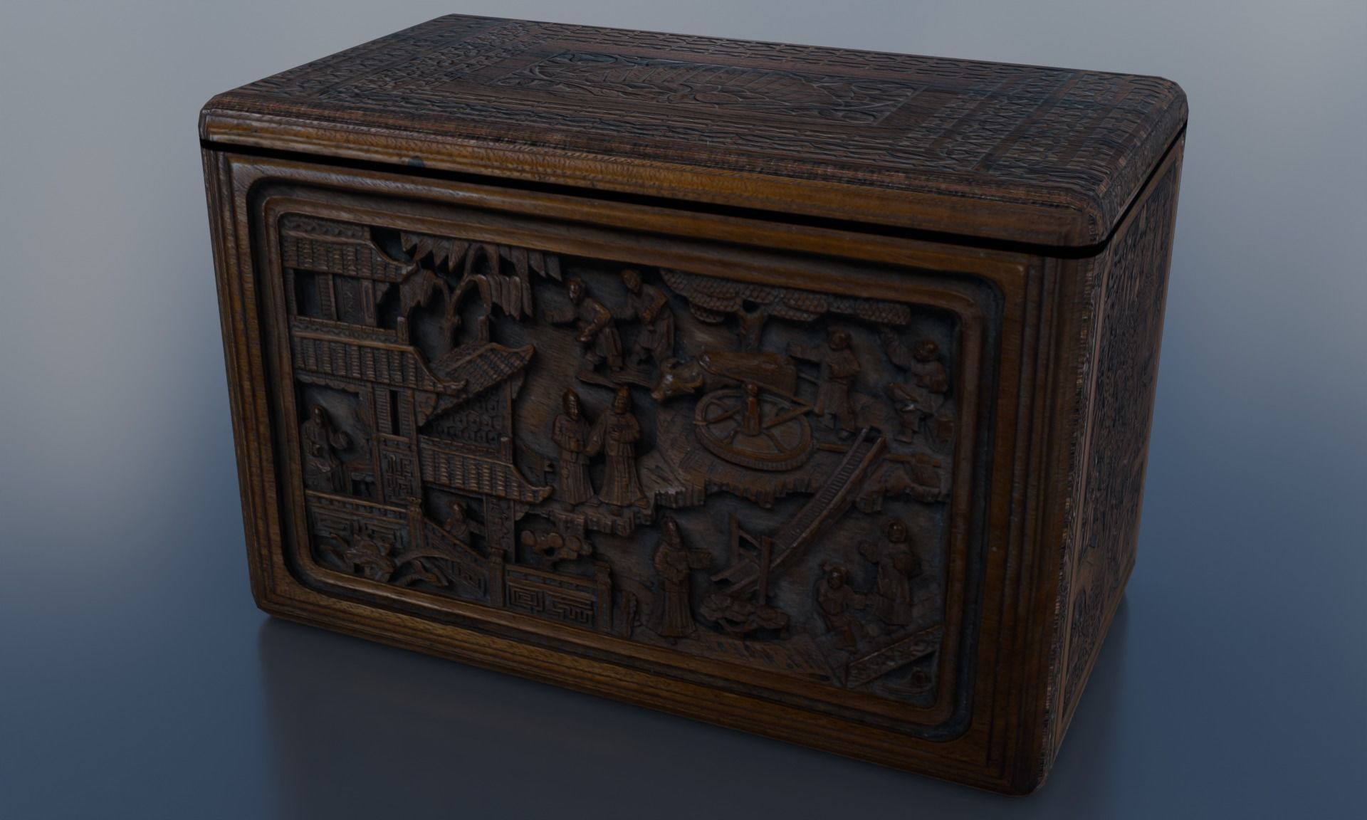 Ornate Box Low-poly 3D model_3