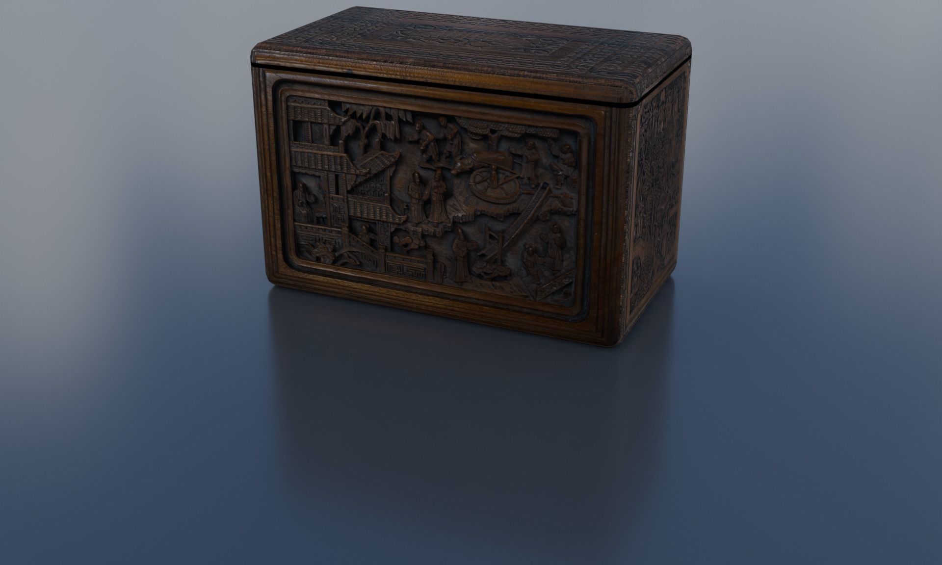 Ornate Box Low-poly 3D model_4