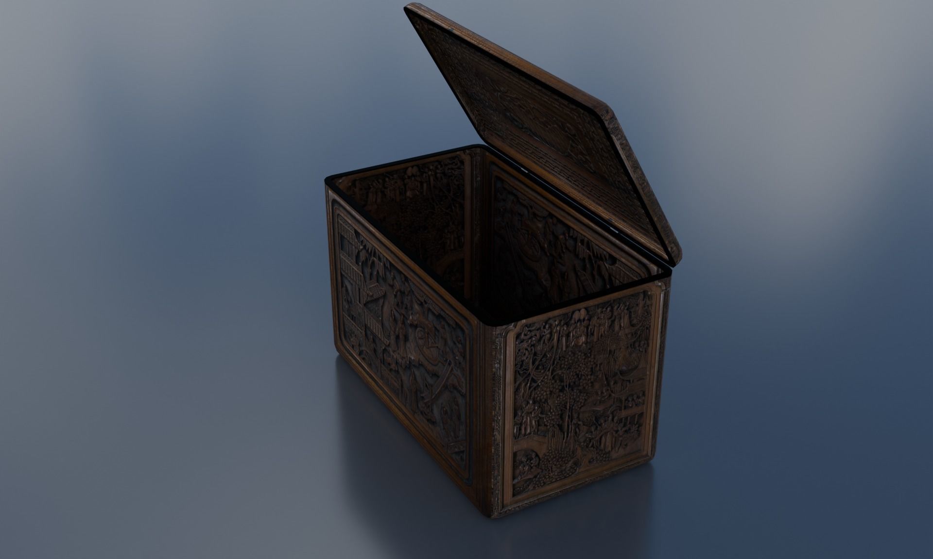 Ornate Box Low-poly 3D model_7