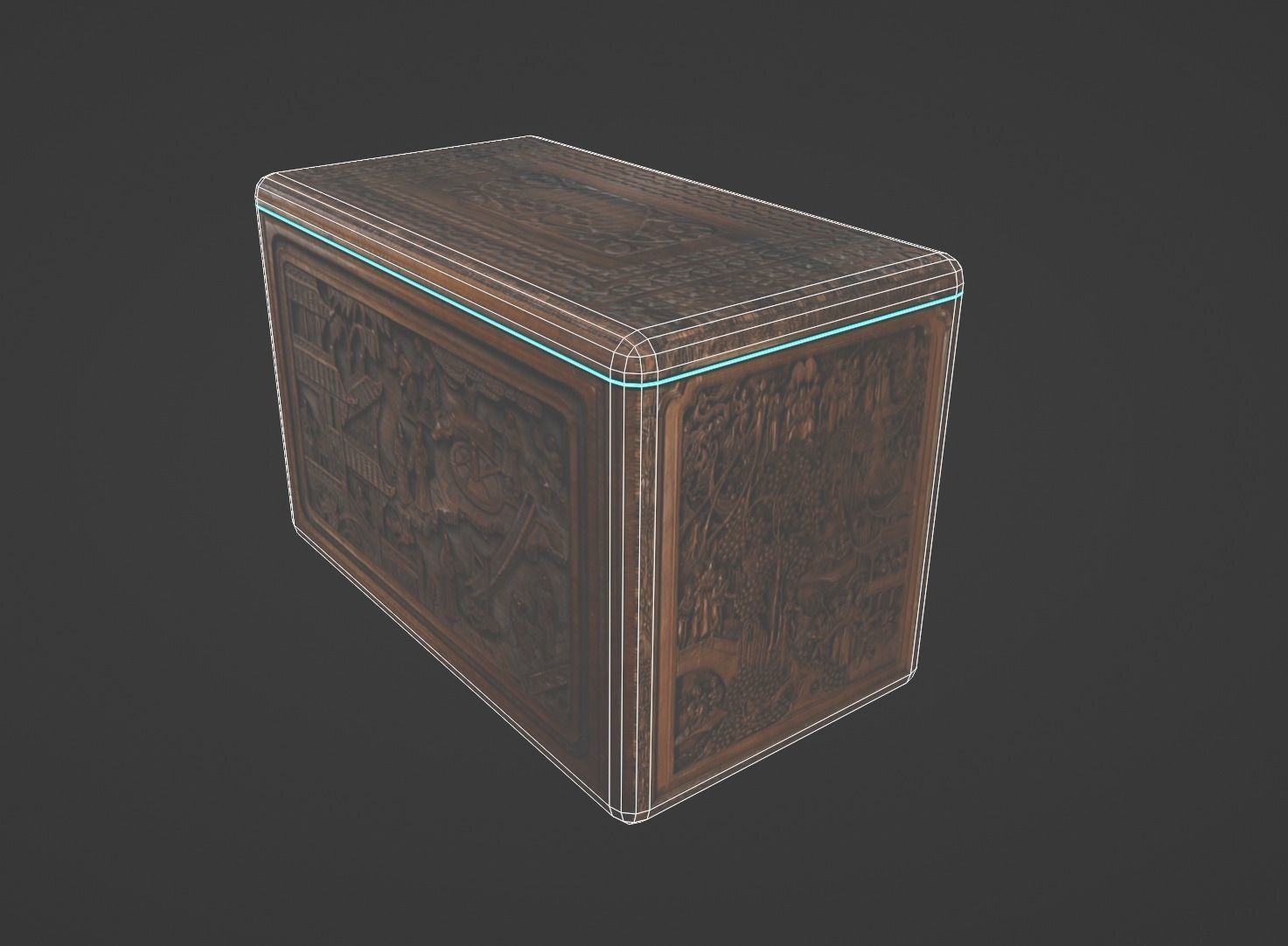 Ornate Box Low-poly 3D model_12