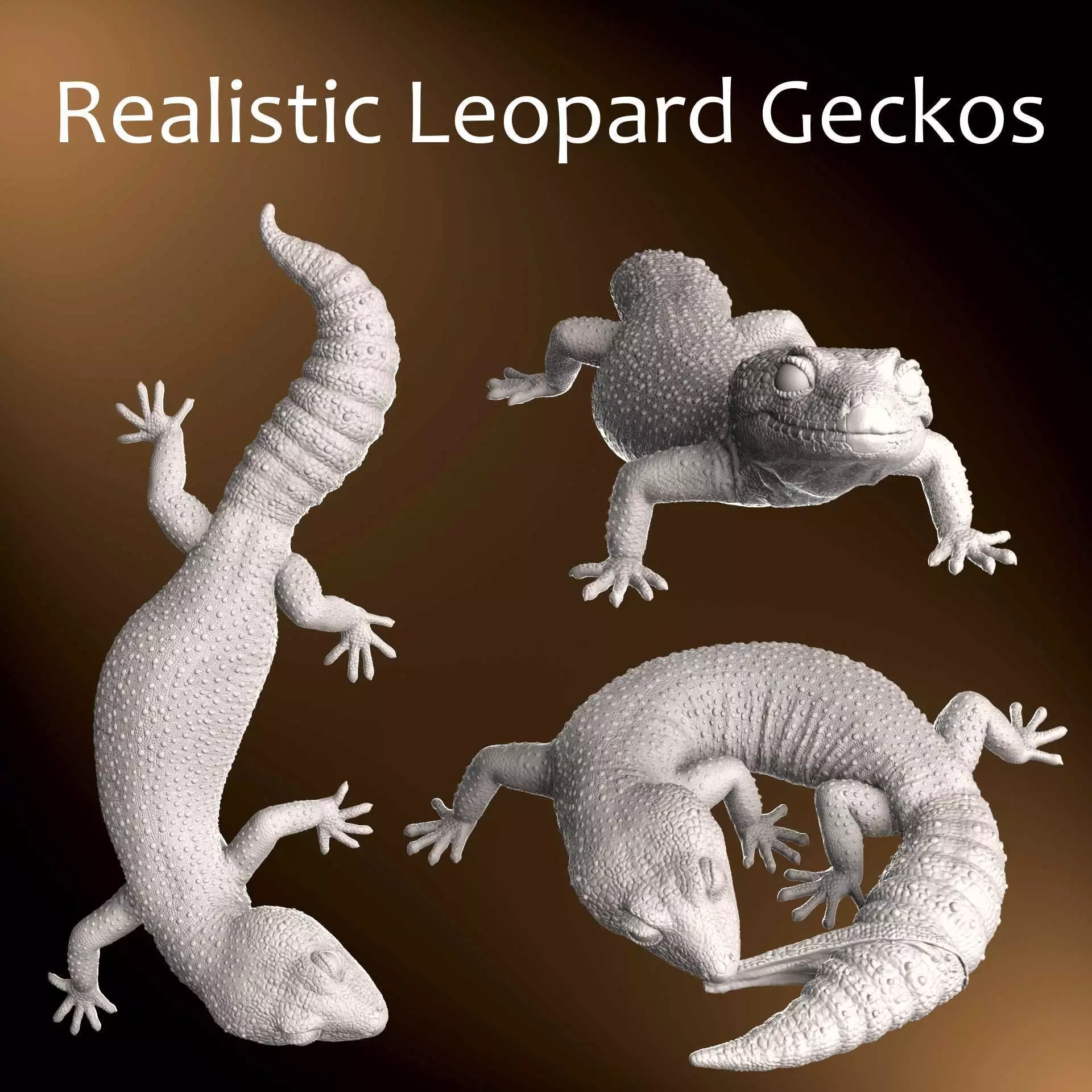 Leopard Gecko Realistic Reptile 3D Print Model 3D print model_0