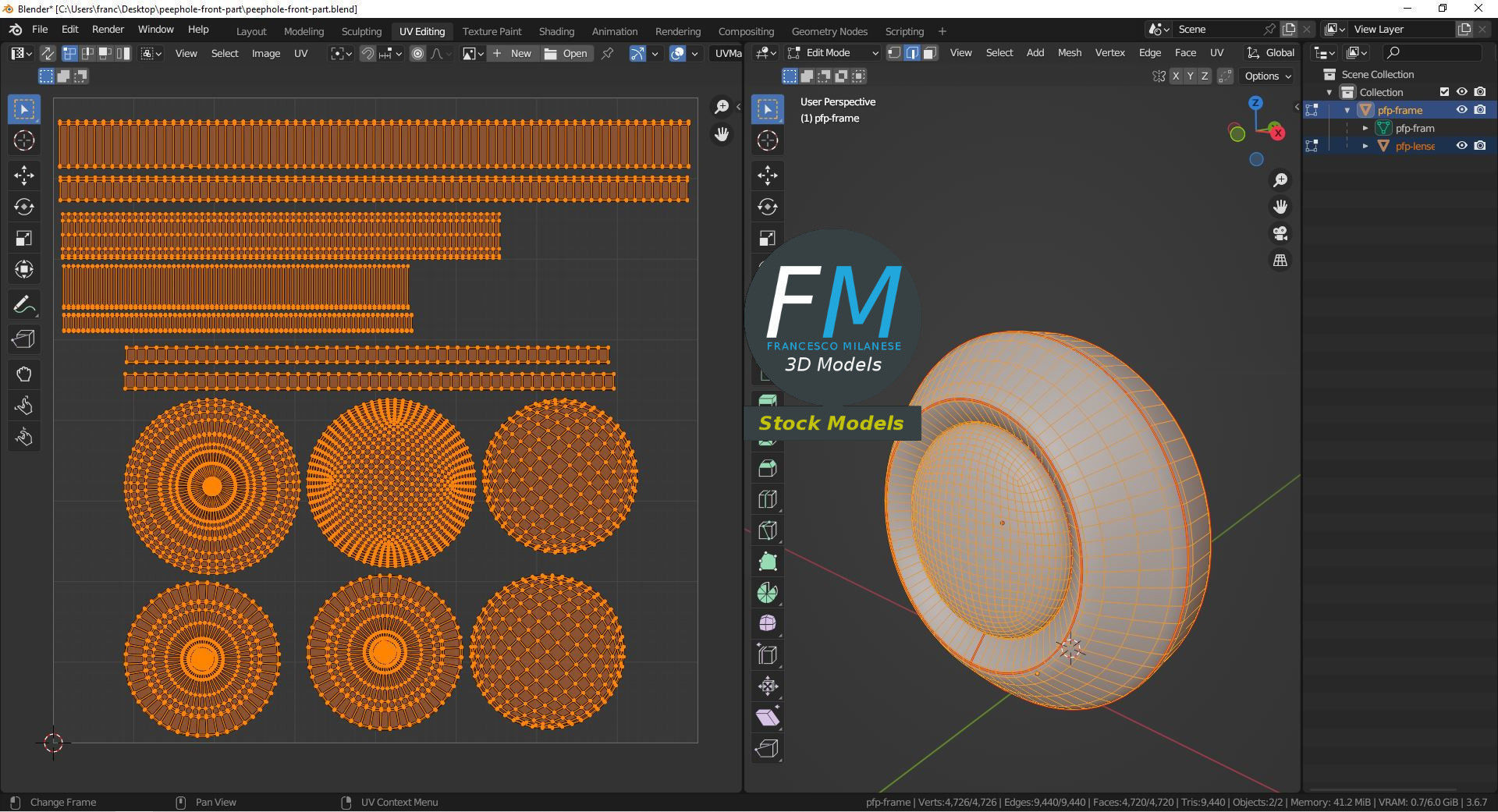 Peephole front part 3D model_10