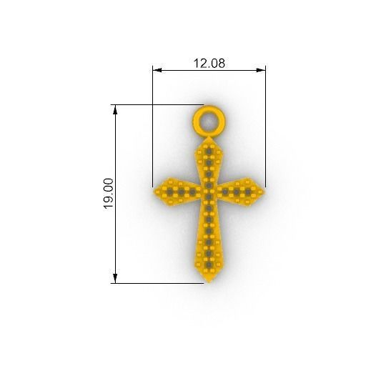 cross pendant   3D print model_4