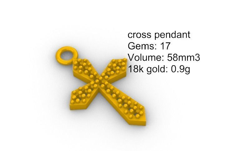 cross pendant   3D print model_3