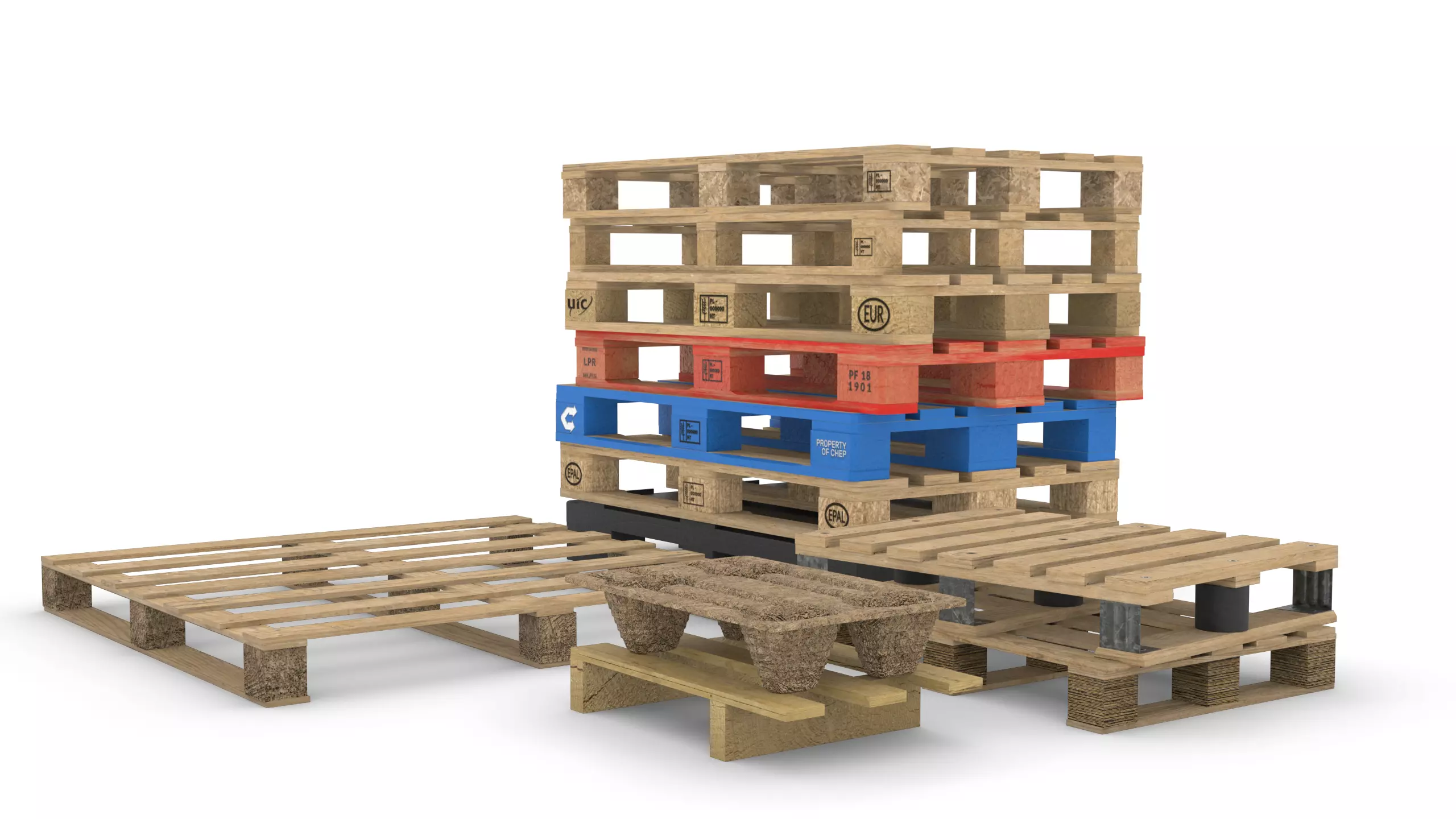 Most popular pallets in Europe 3D Model Collection_0