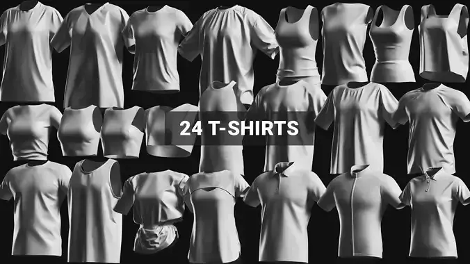 Basemesh T-shirt Collection 3D model