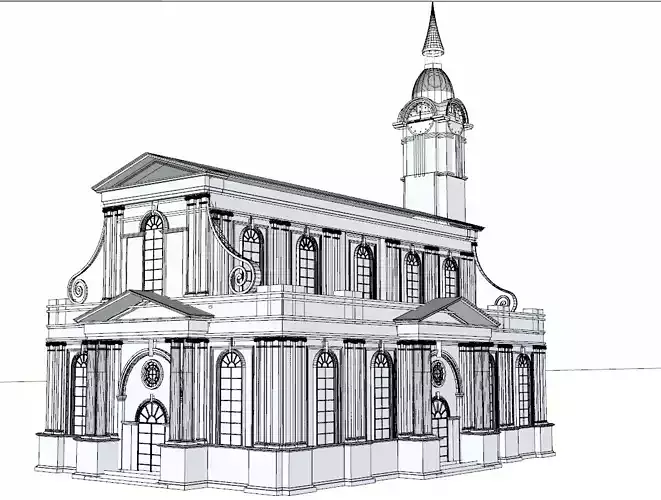 temple model sketchup model only