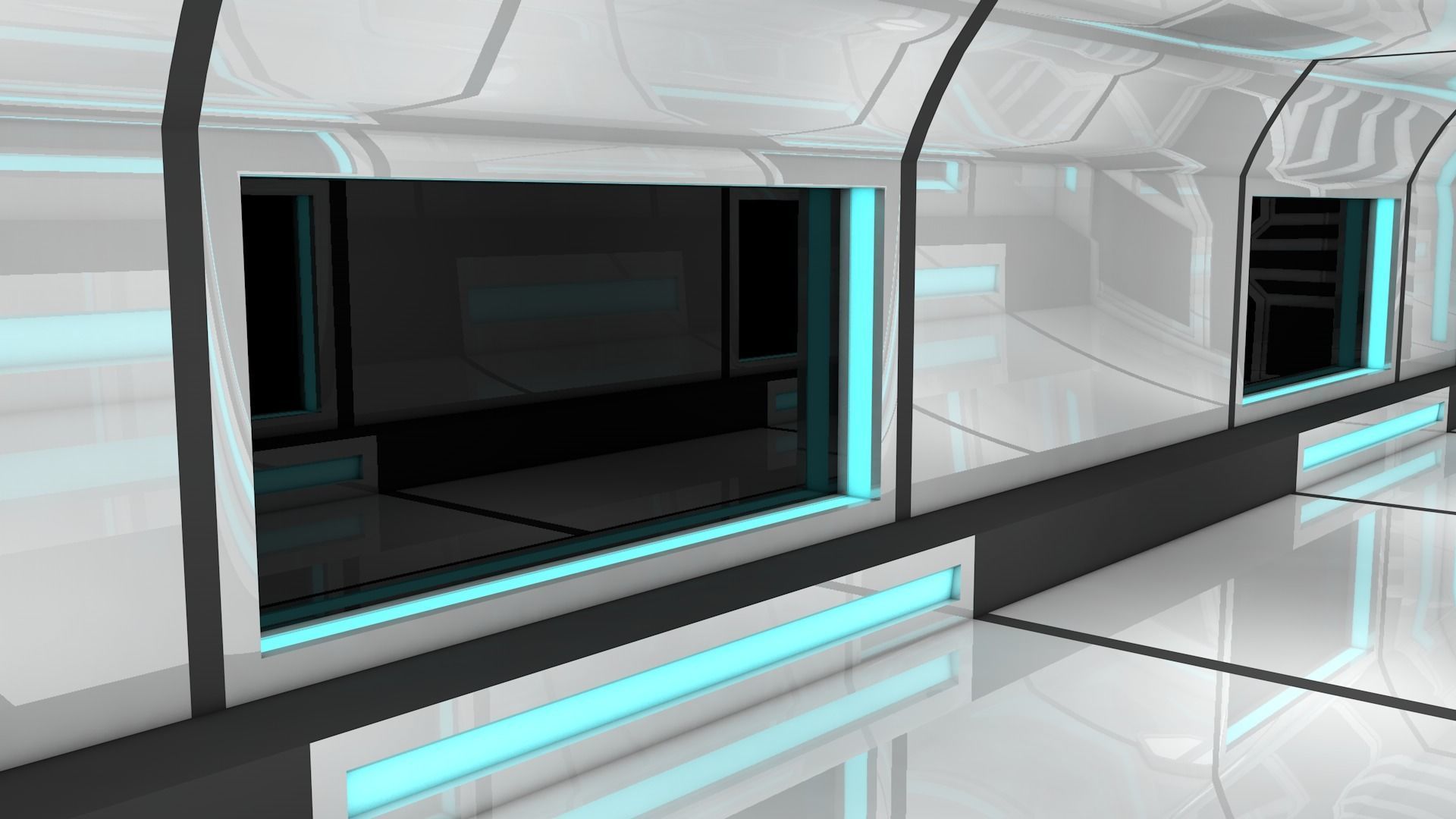 Sci Fi Corridor 3D model_1