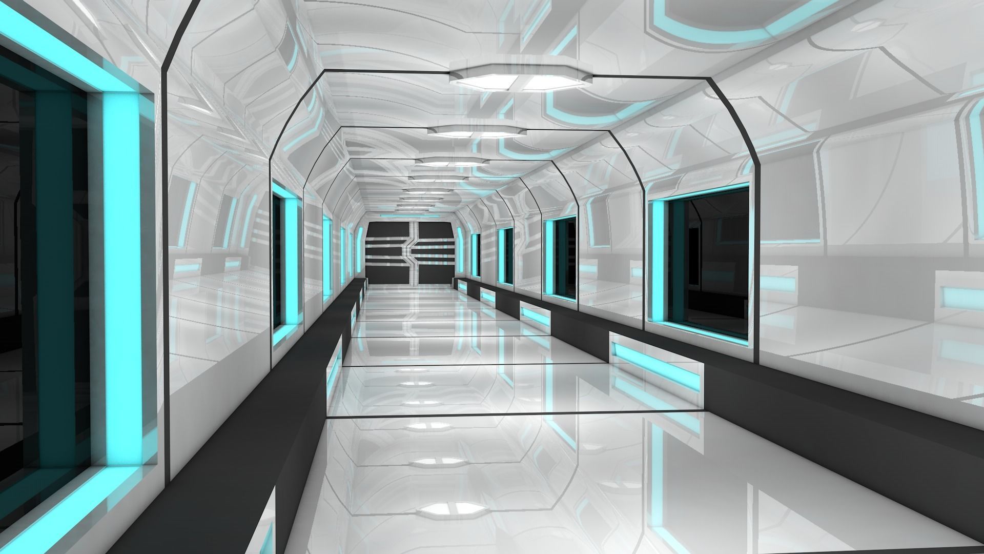 Sci Fi Corridor 3D model_4