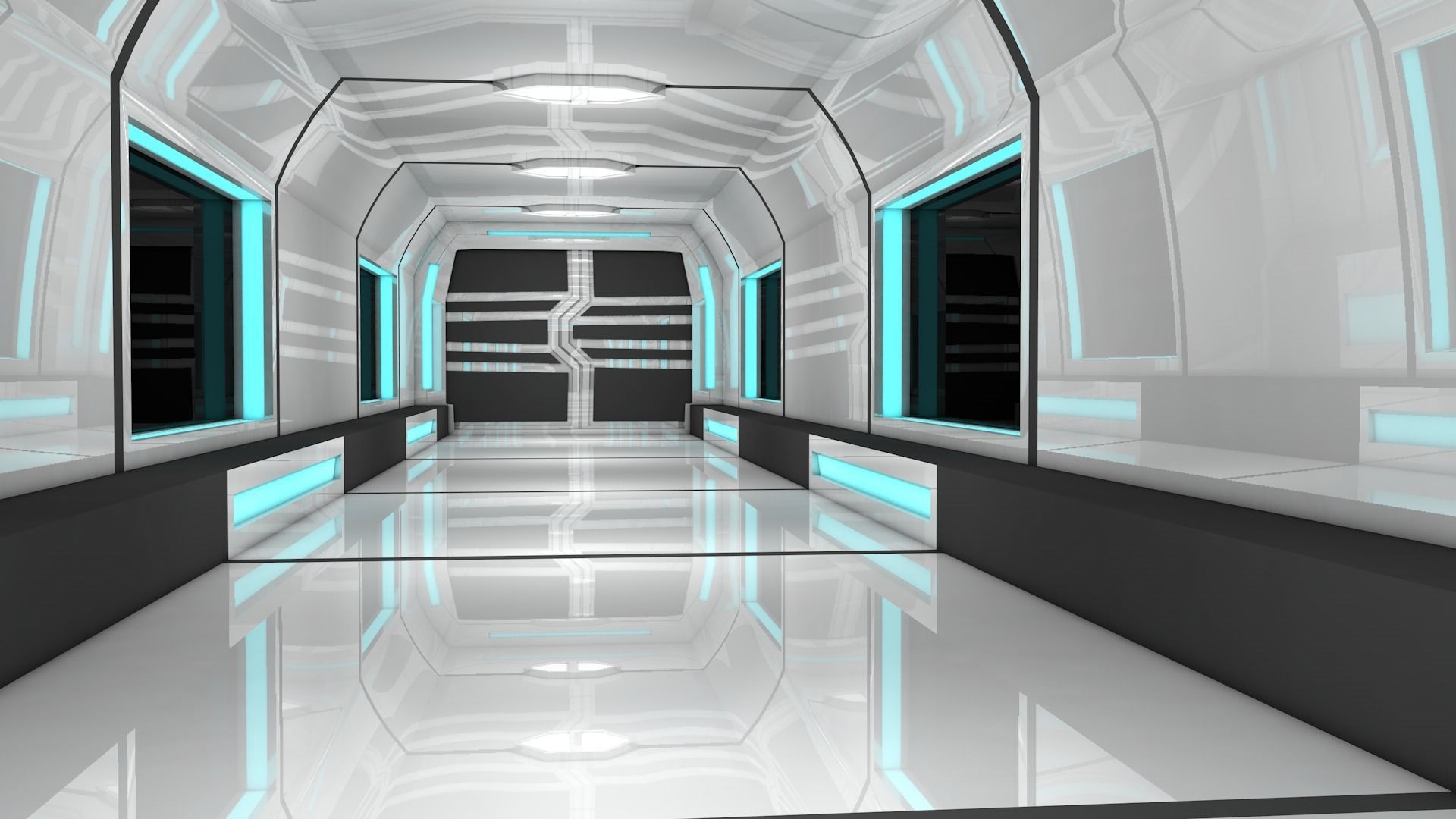 Sci Fi Corridor 3D model_3