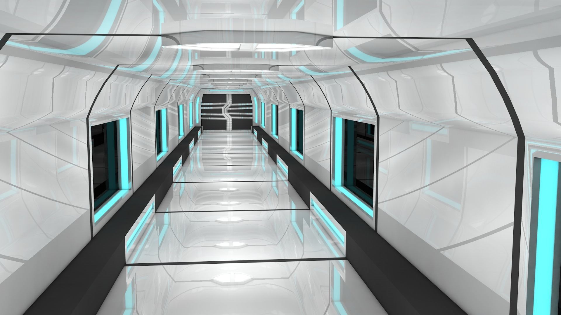Sci Fi Corridor 3D model_5