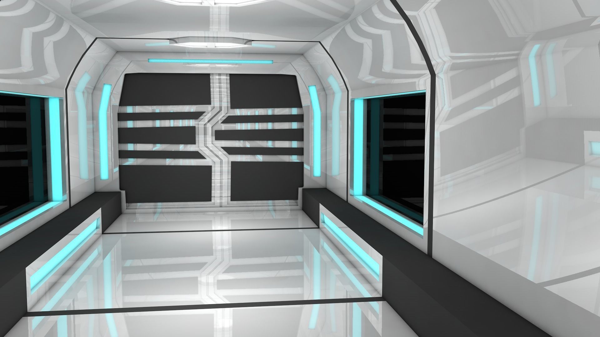 Sci Fi Corridor 3D model_2