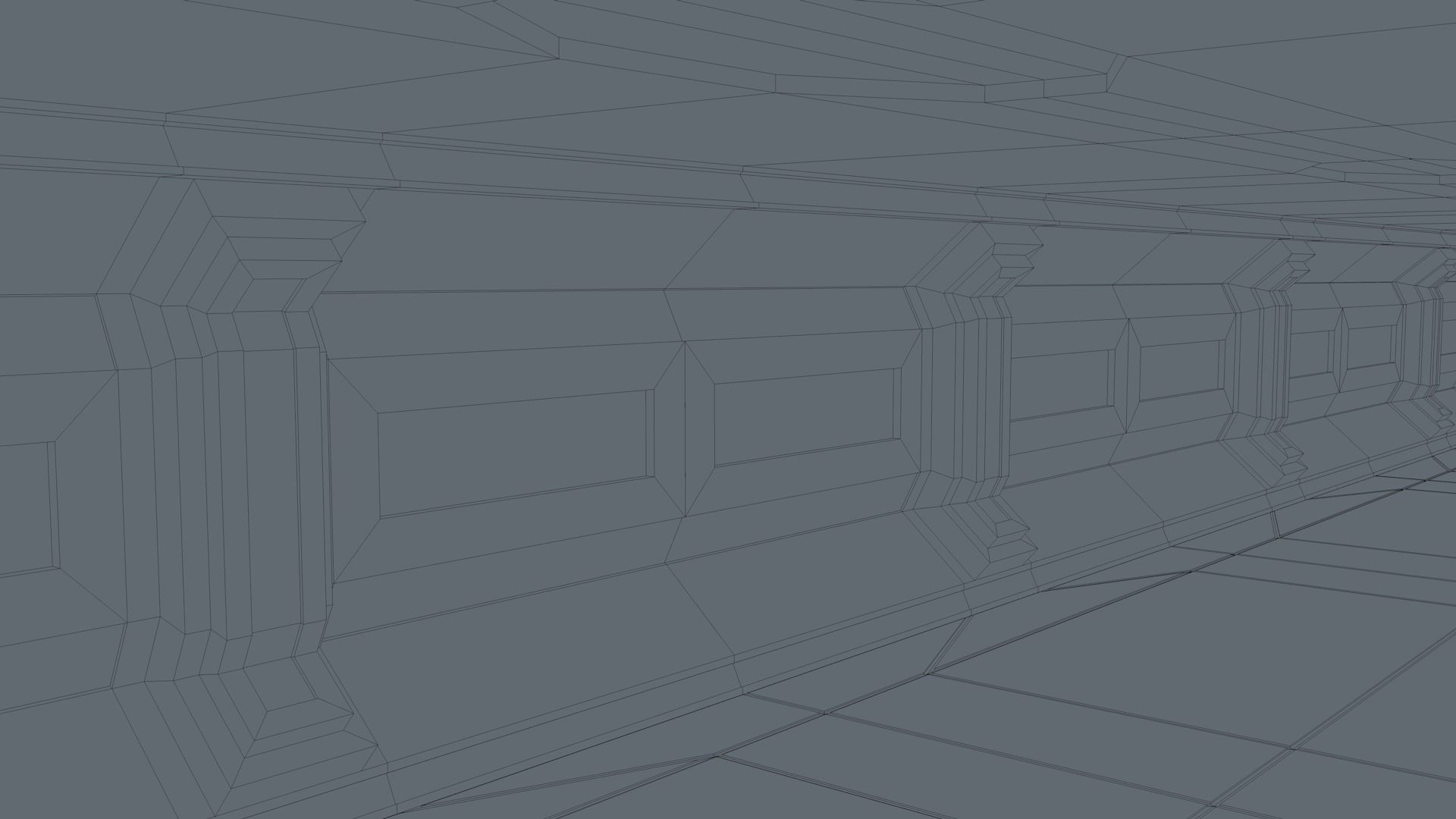 Sci Fi Corridor Low-poly 3D model_11