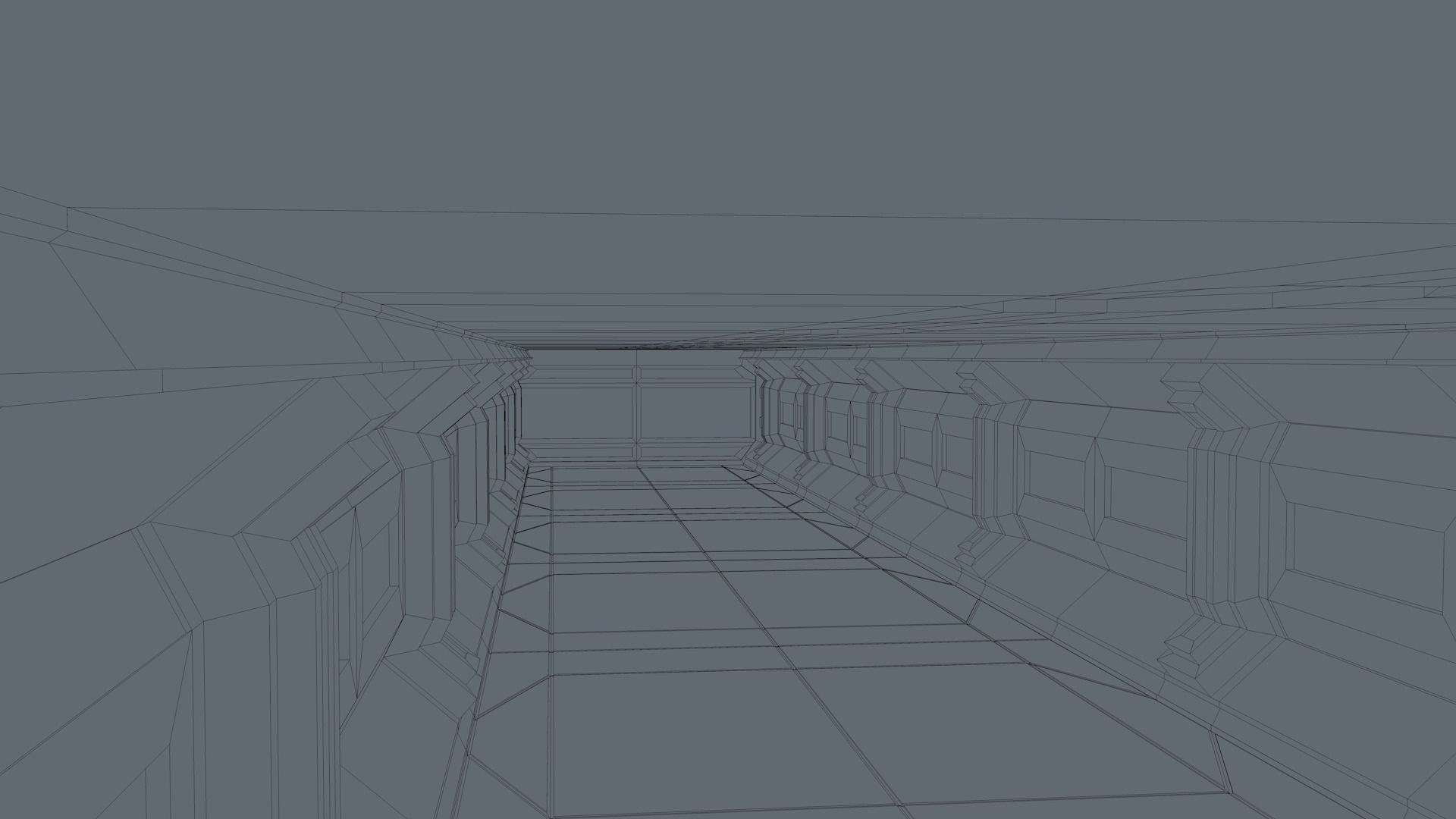 Sci Fi Corridor Low-poly 3D model_9