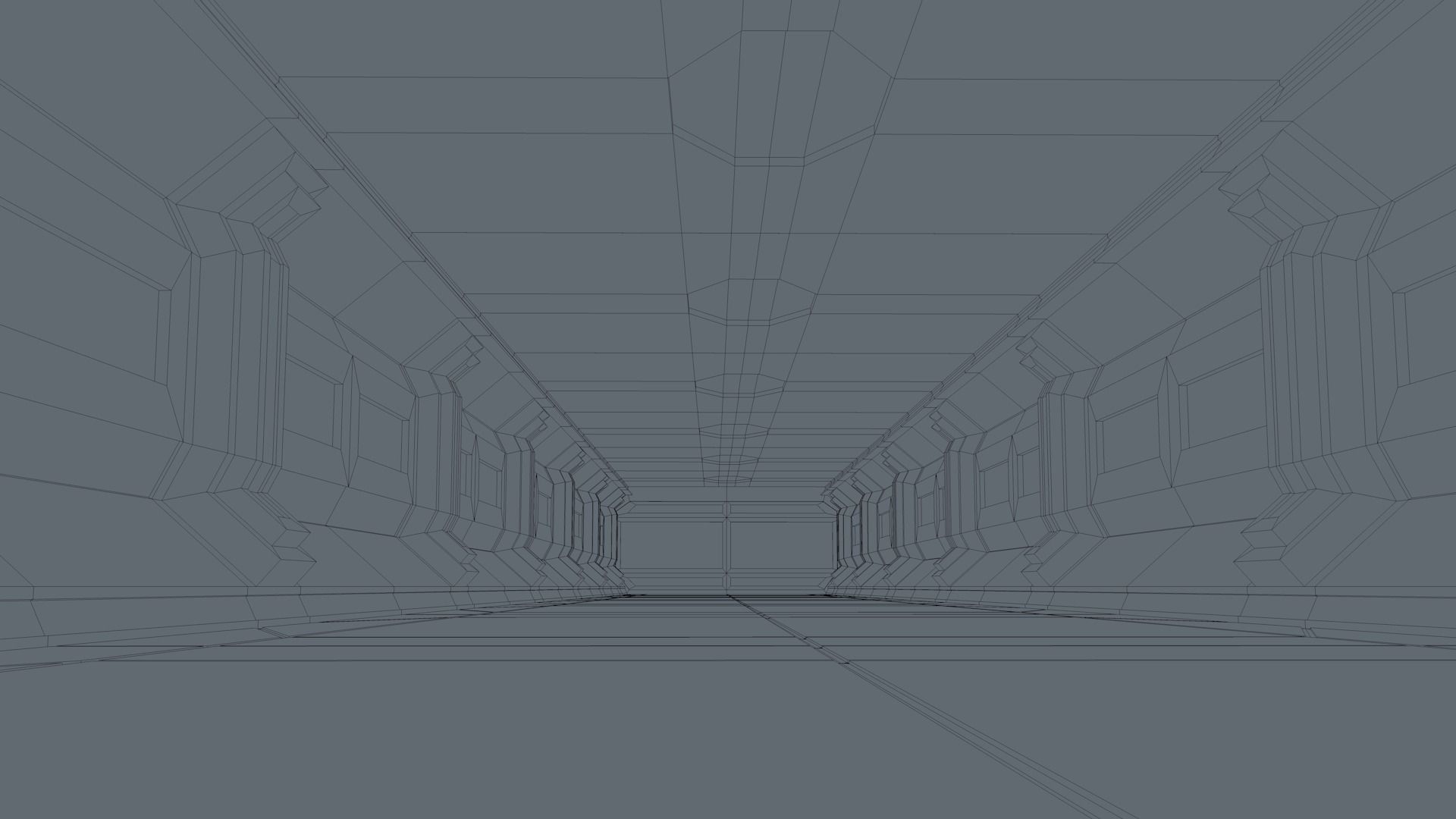 Sci Fi Corridor Low-poly 3D model_13