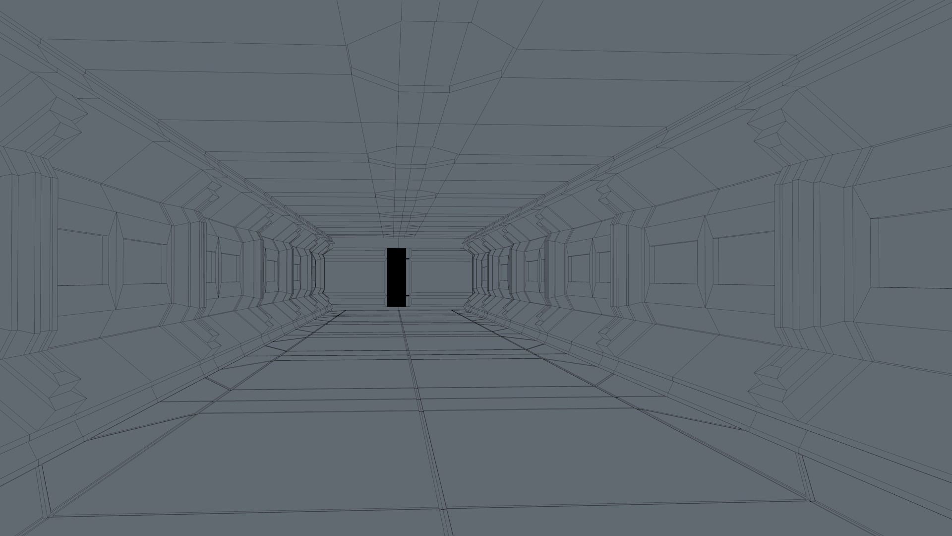 Sci Fi Corridor Low-poly 3D model_10