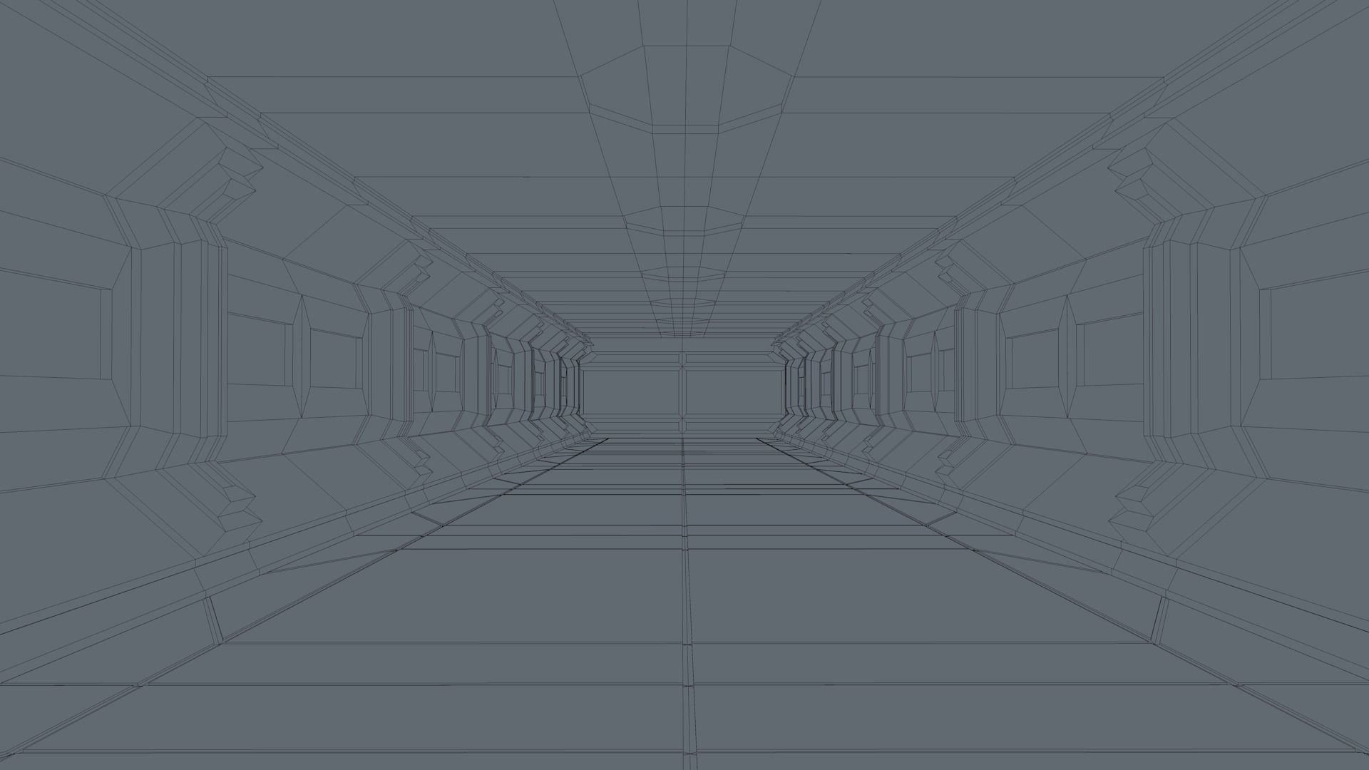 Sci Fi Corridor Low-poly 3D model_15