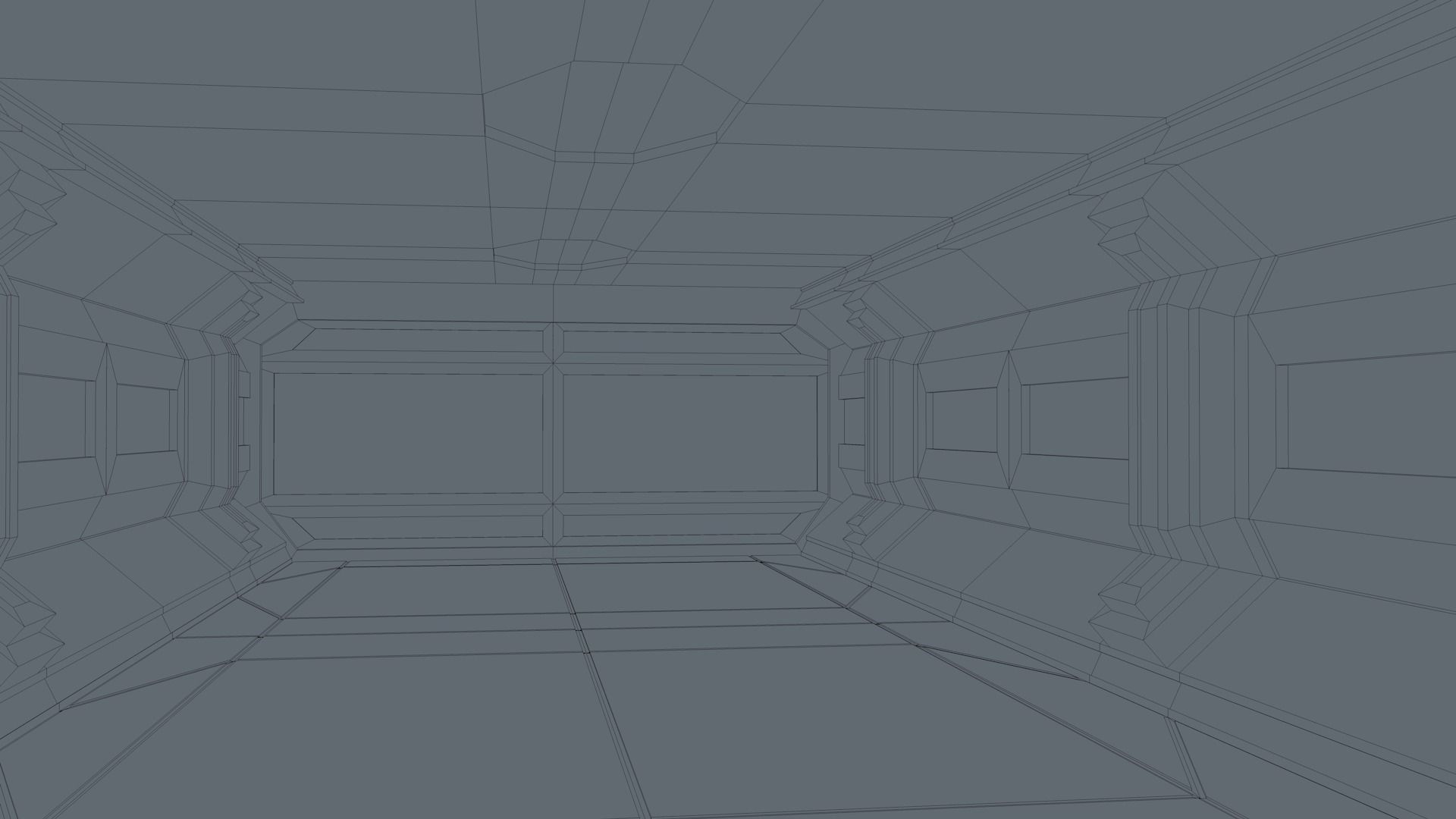 Sci Fi Corridor Low-poly 3D model_8