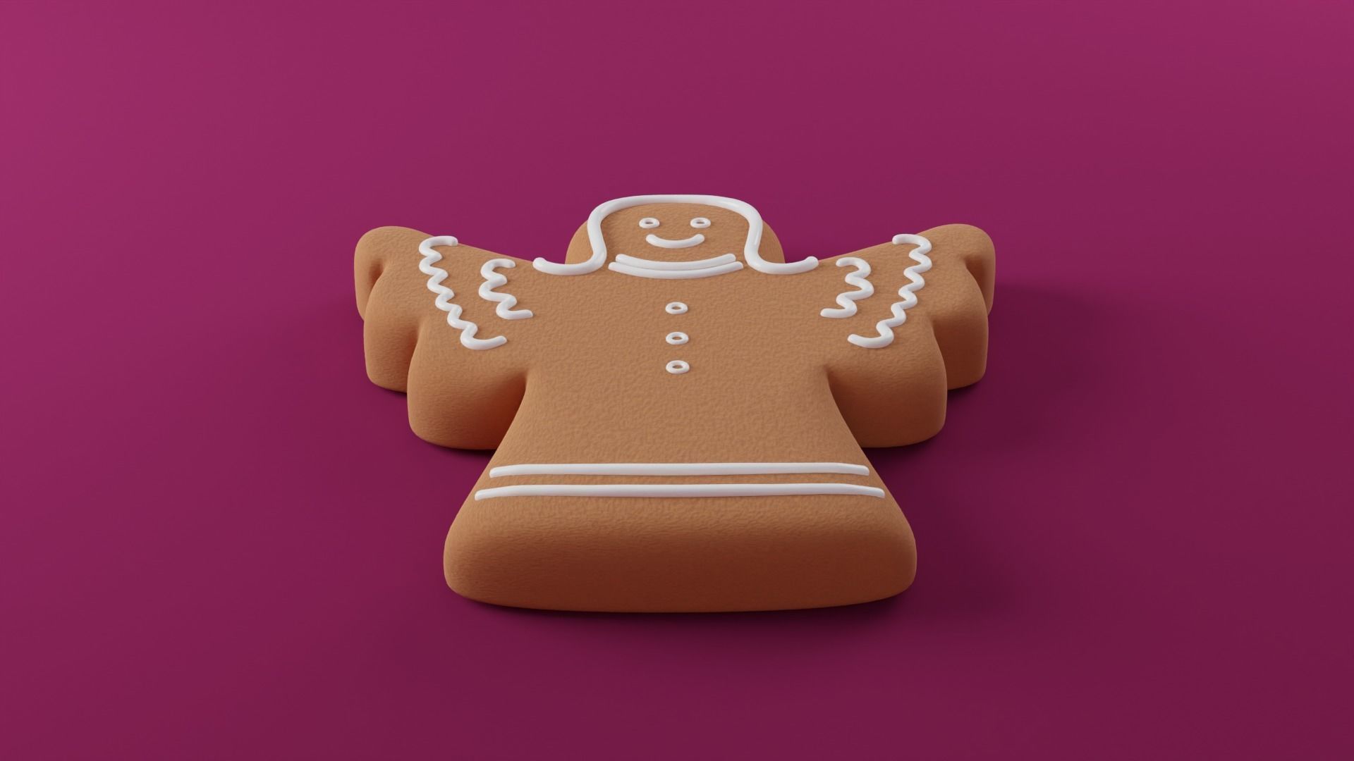 Gingerbread angel 3D model for 3D print 3D print model_1