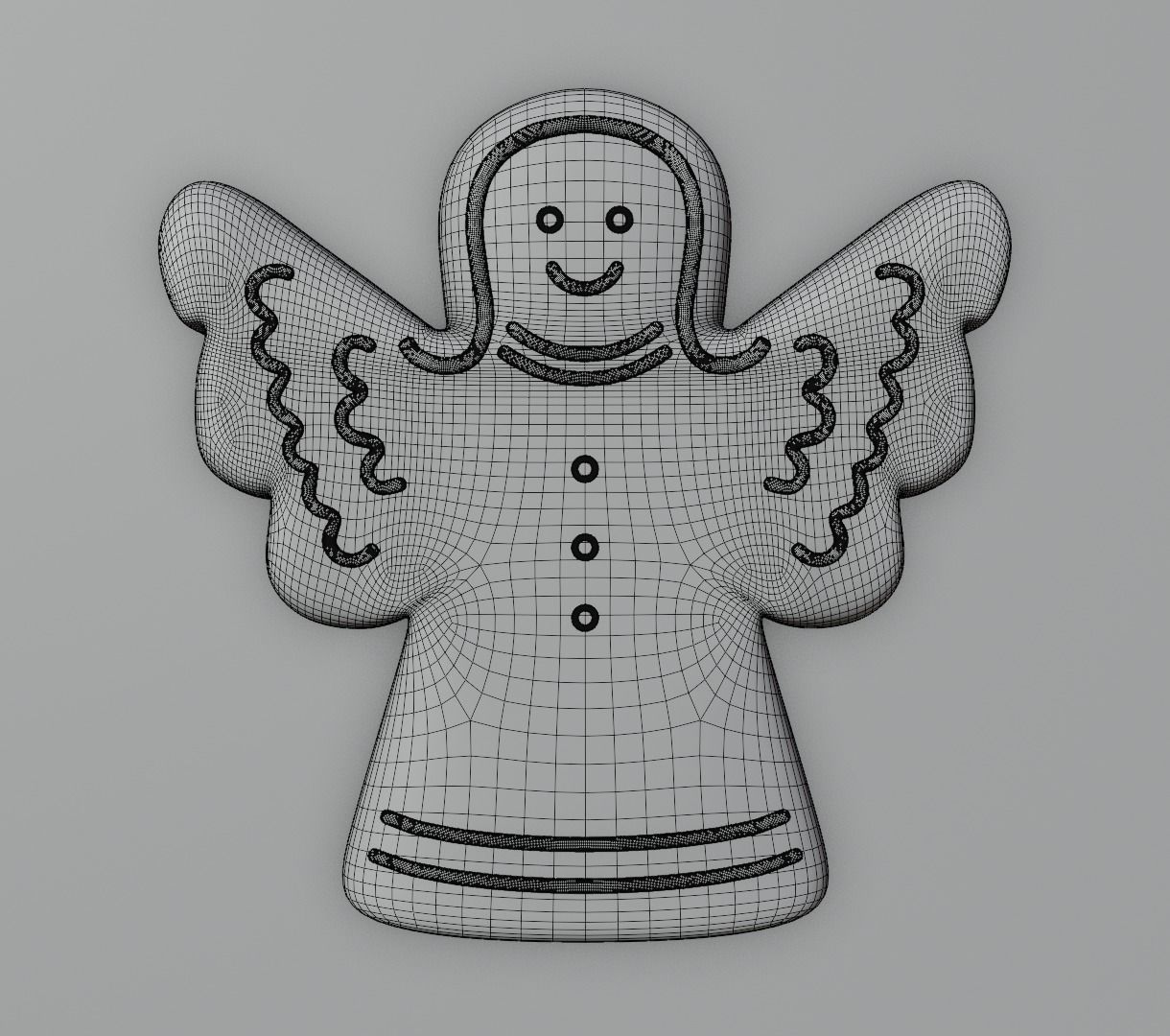 Gingerbread angel 3D model for 3D print 3D print model_10
