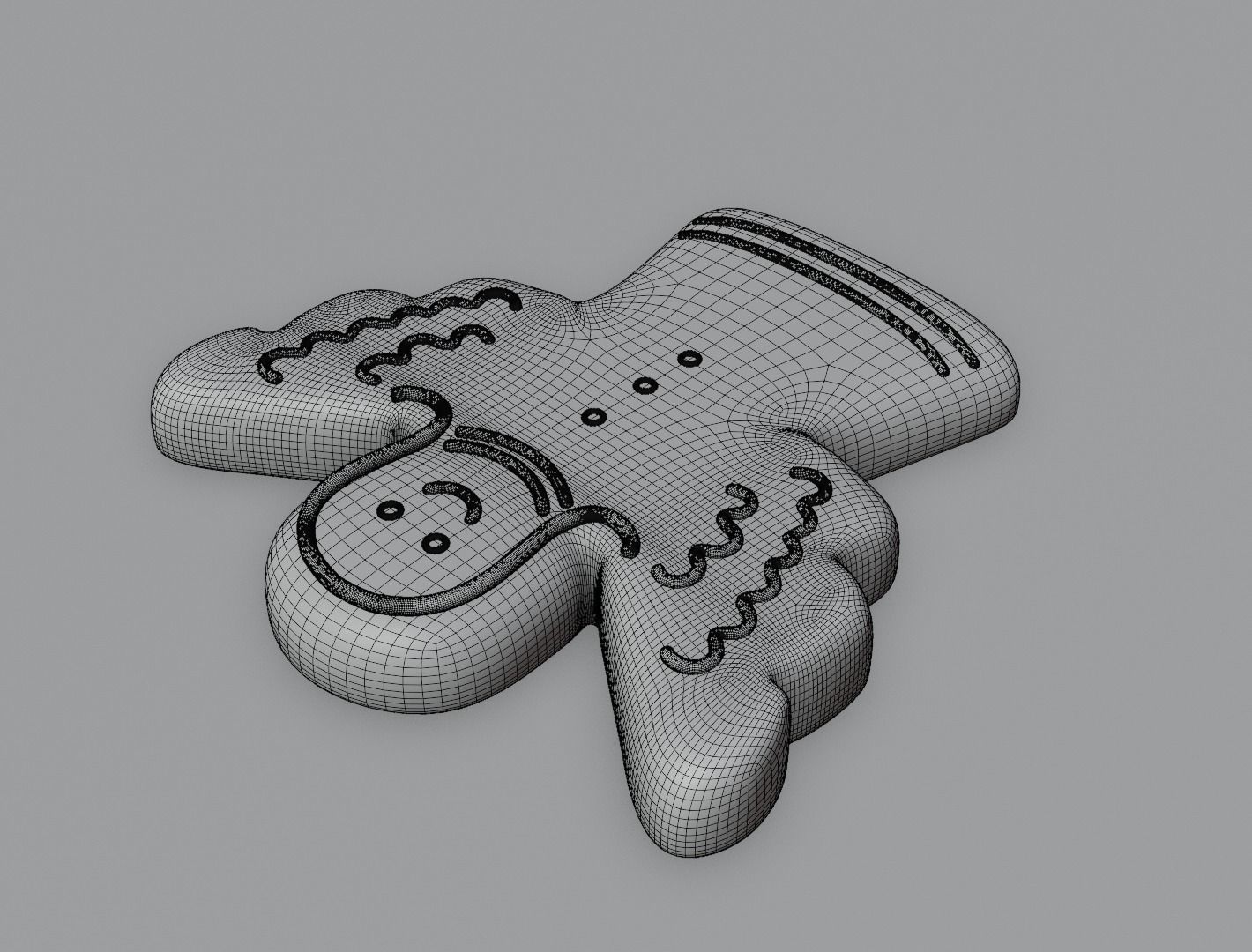 Gingerbread angel 3D model for 3D print 3D print model_14