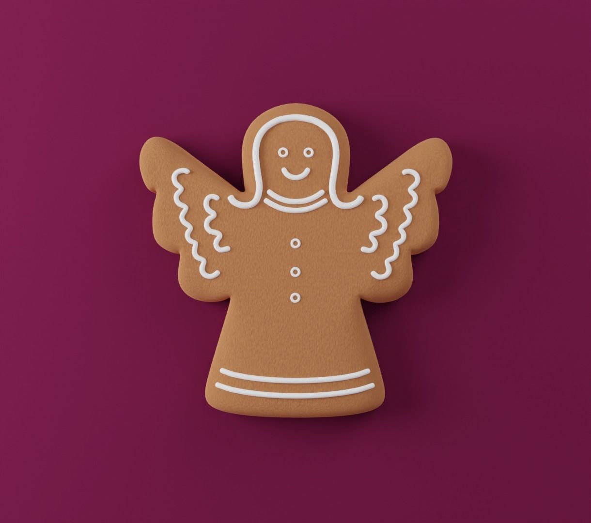 Gingerbread angel 3D model for 3D print 3D print model_2