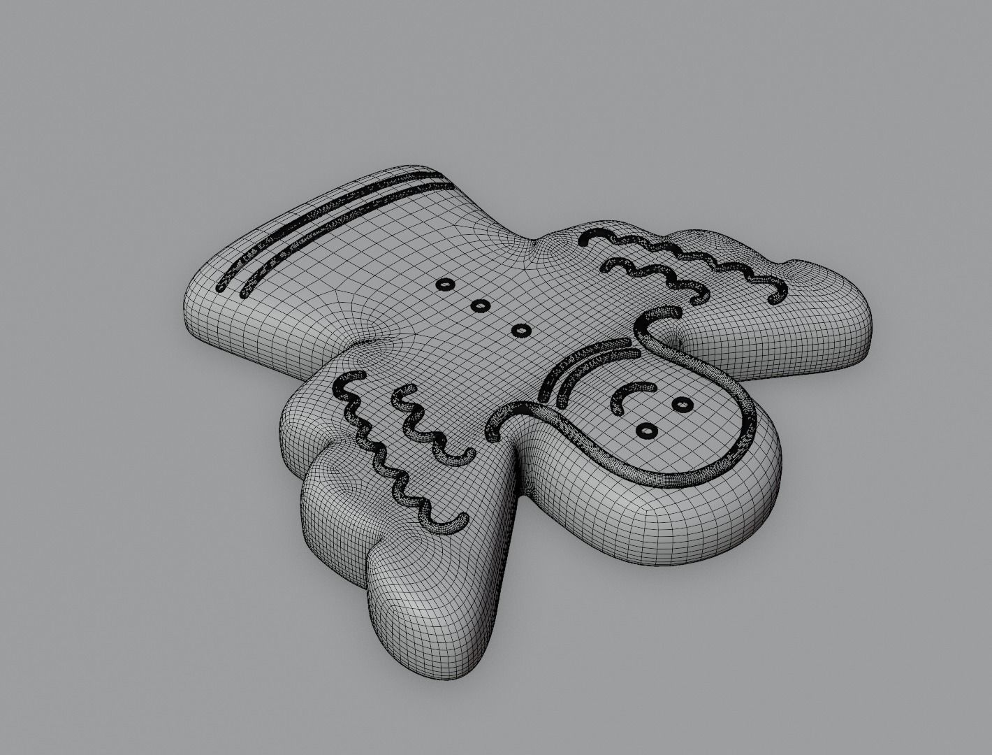 Gingerbread angel 3D model for 3D print 3D print model_17