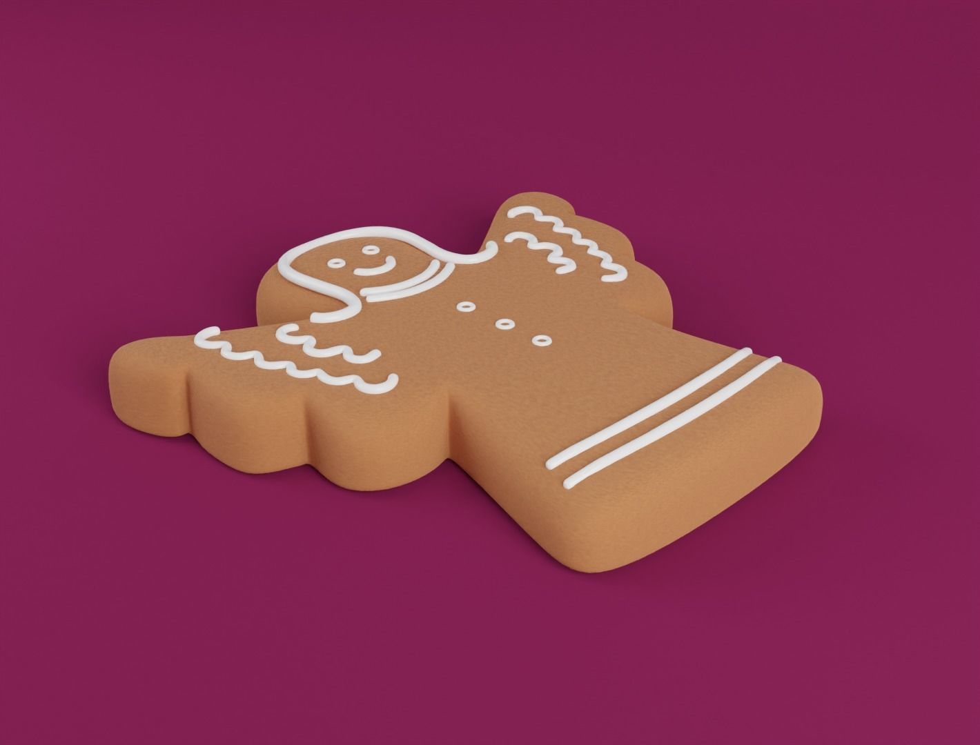 Gingerbread angel 3D model for 3D print 3D print model_7