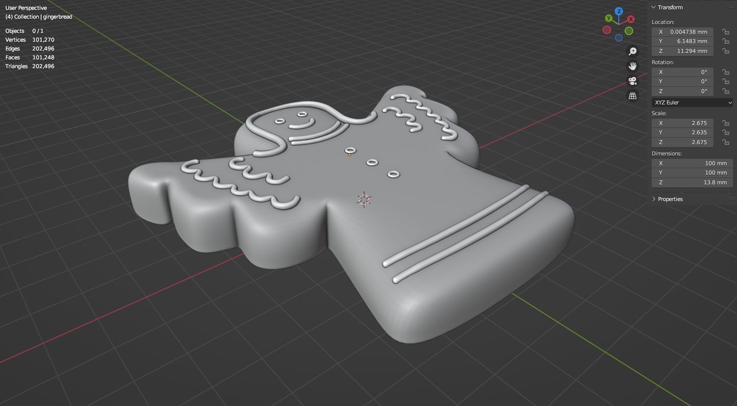 Gingerbread angel 3D model for 3D print 3D print model_18