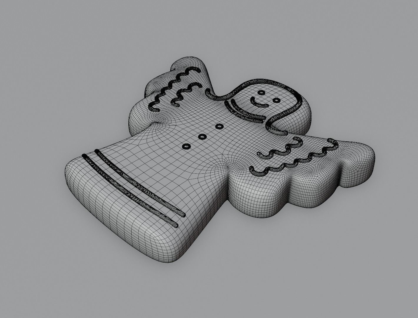 Gingerbread angel 3D model for 3D print 3D print model_16