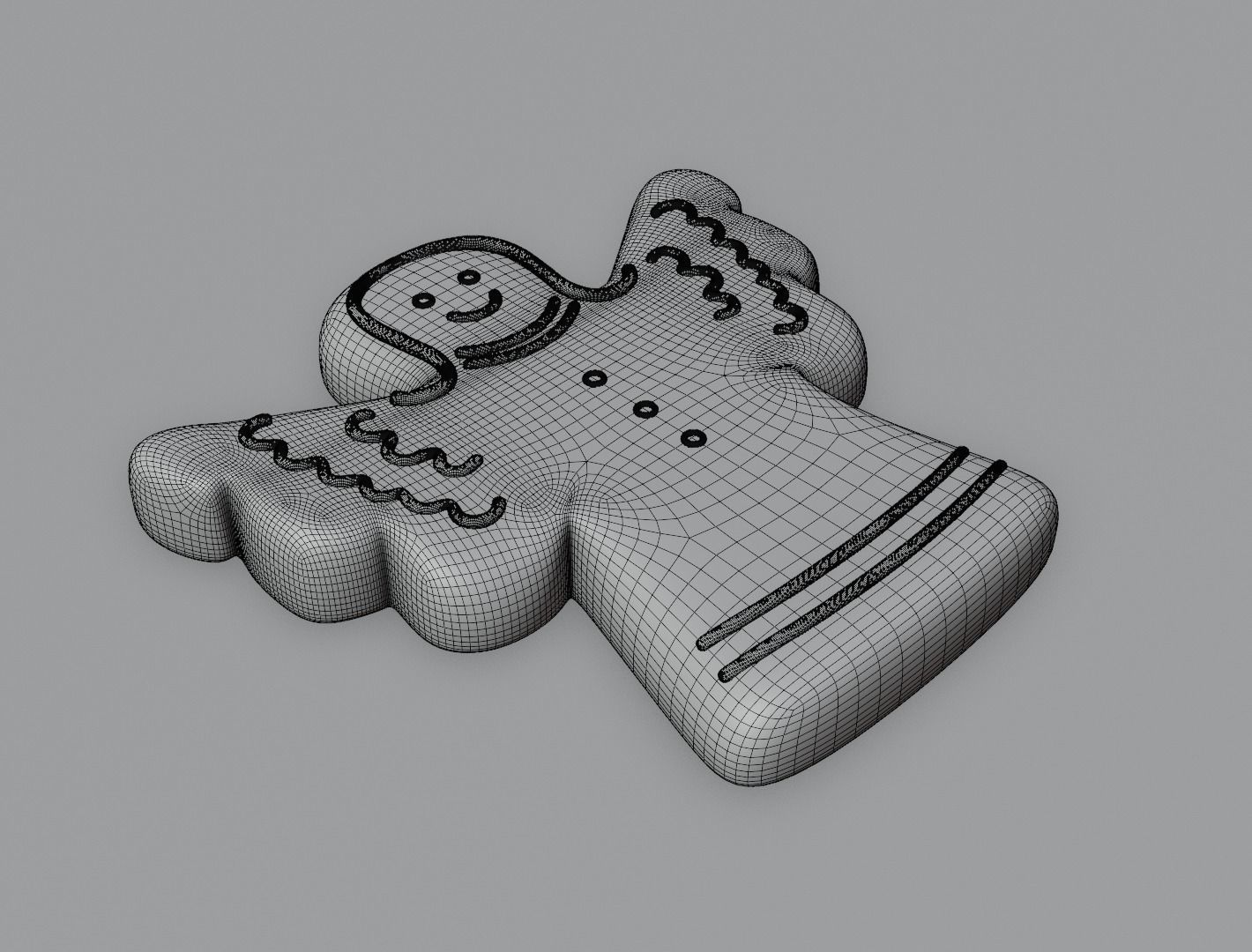 Gingerbread angel 3D model for 3D print 3D print model_15