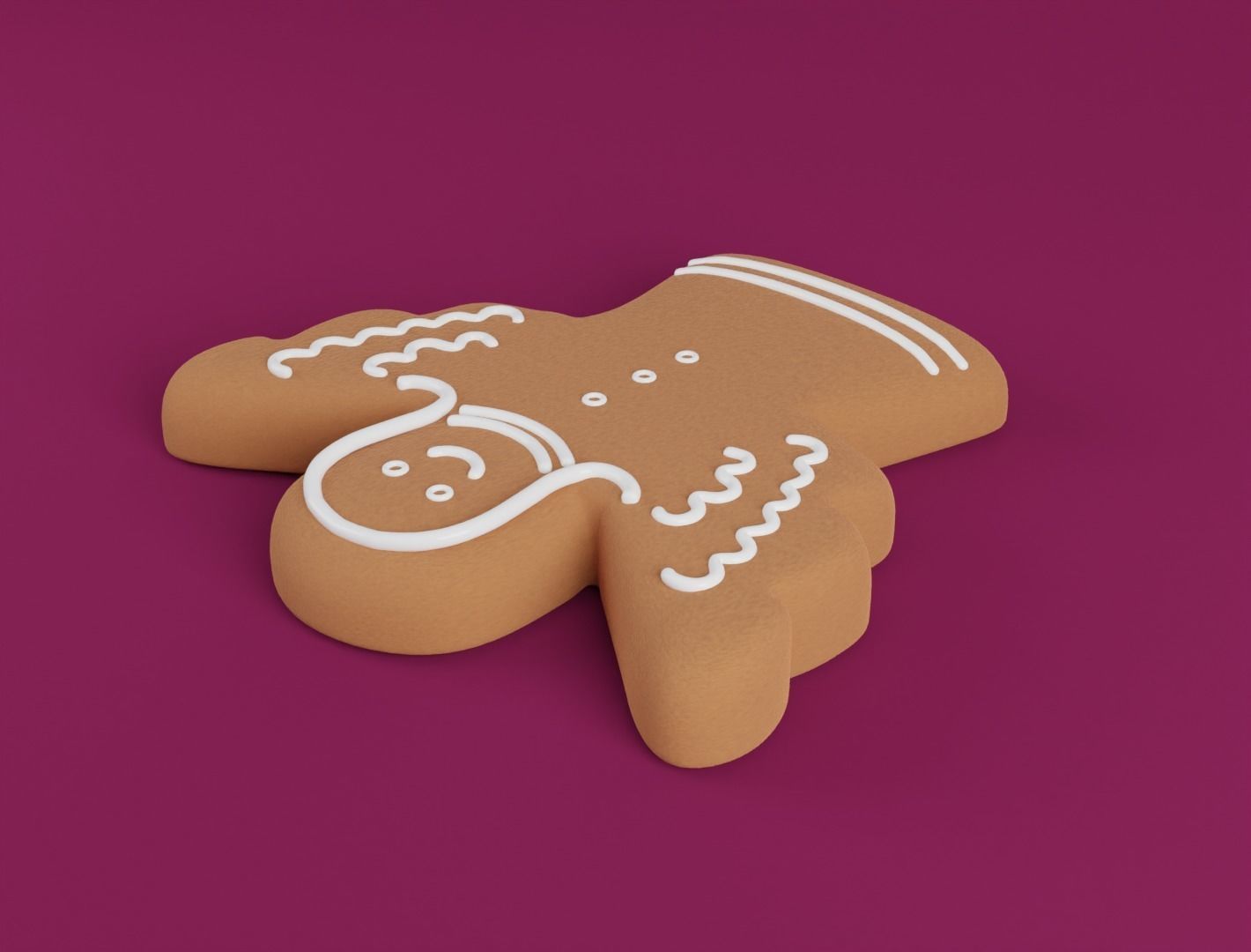 Gingerbread angel 3D model for 3D print 3D print model_6