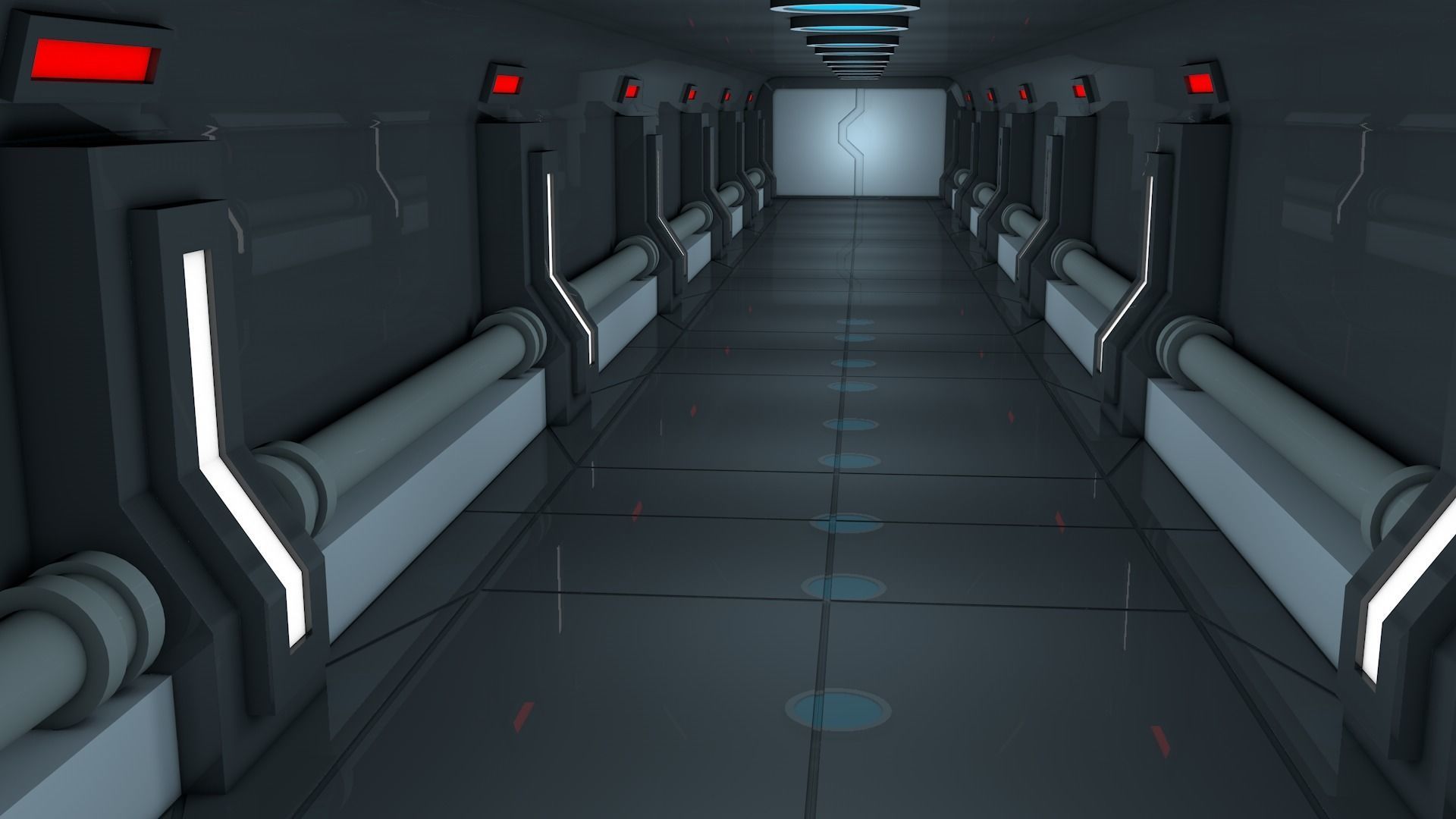 Sci Fi Corridor 3D model_2