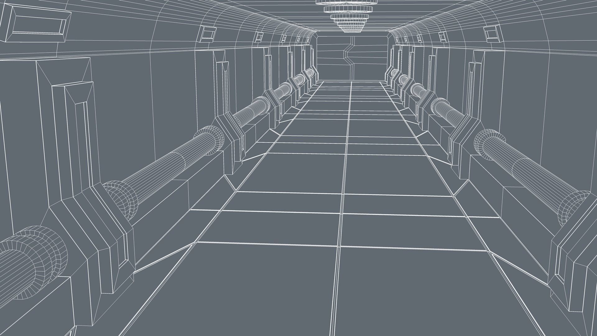 Sci Fi Corridor 3D model_9