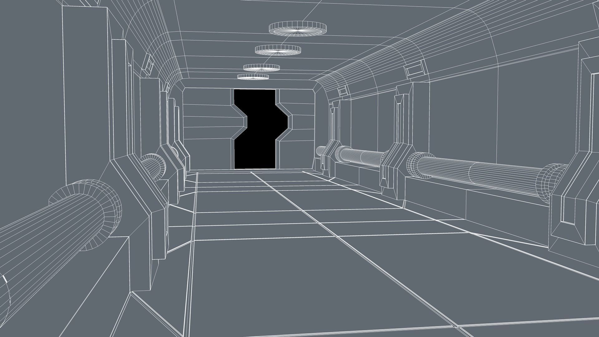 Sci Fi Corridor 3D model_11