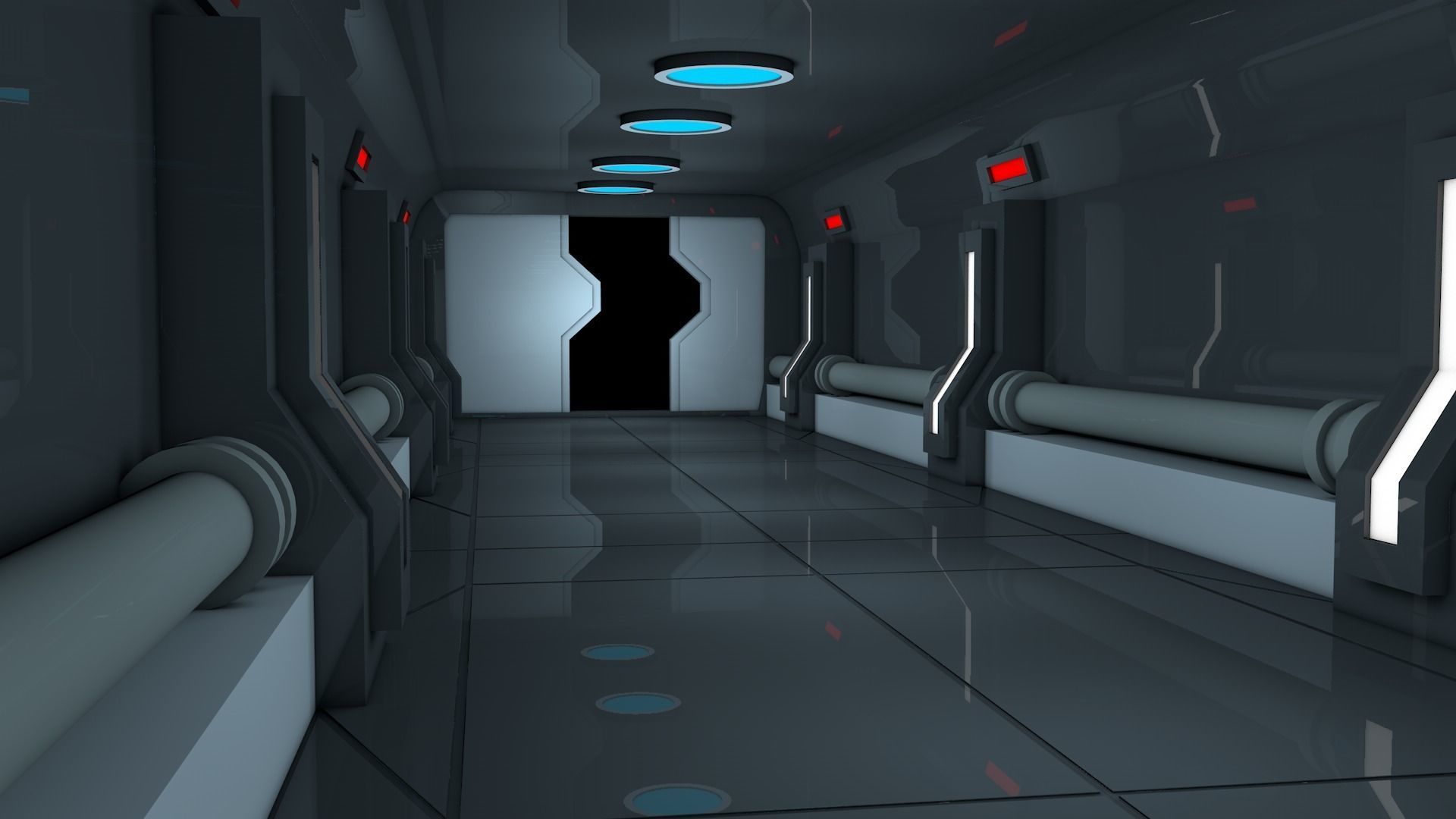 Sci Fi Corridor 3D model_4