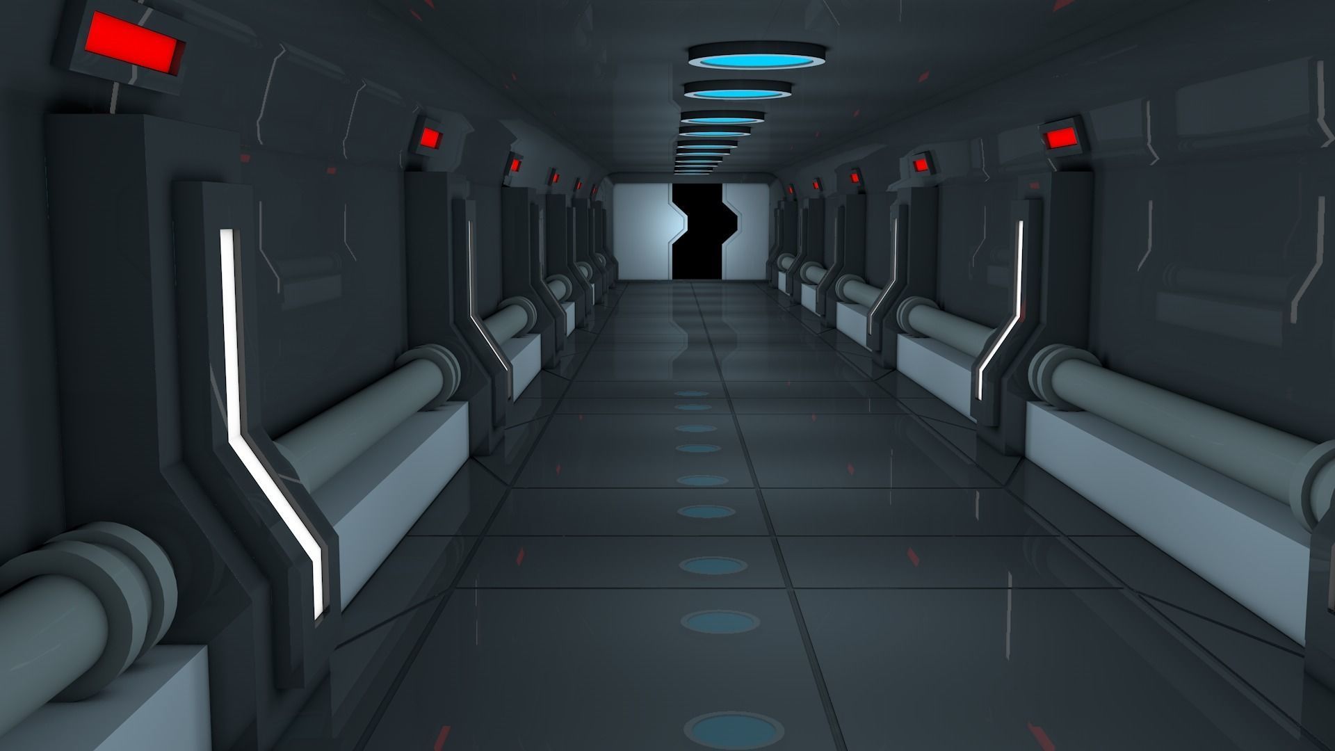 Sci Fi Corridor 3D model_5