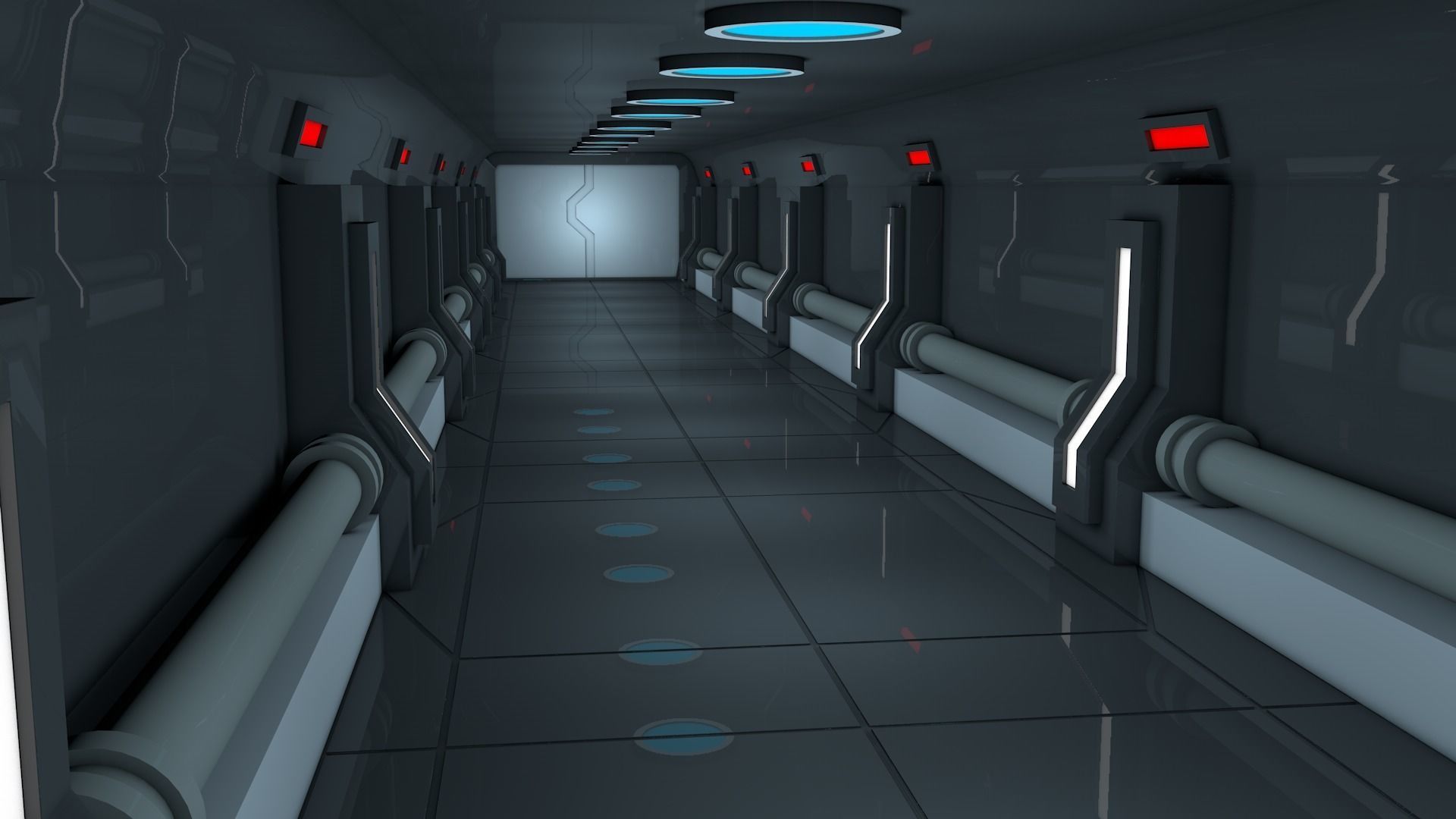 Sci Fi Corridor 3D model_6