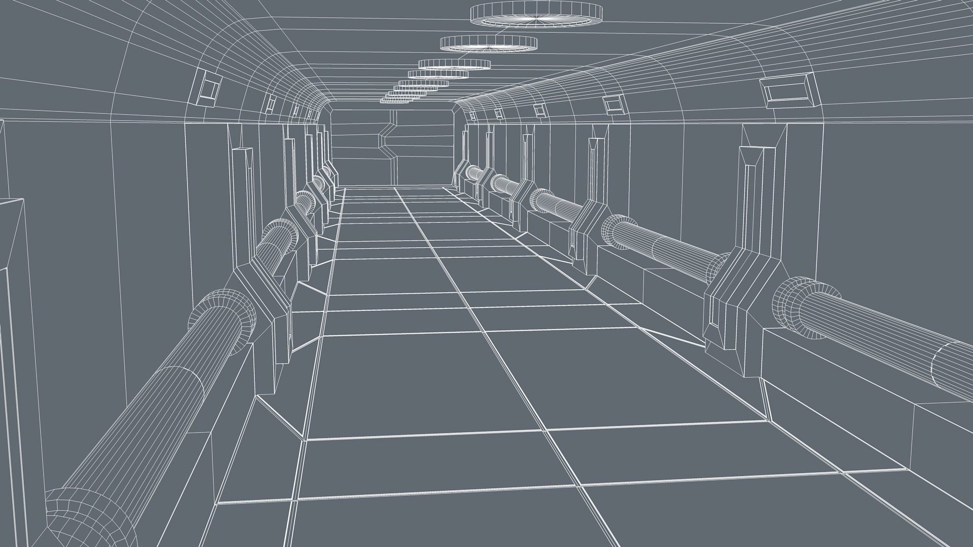 Sci Fi Corridor 3D model_13