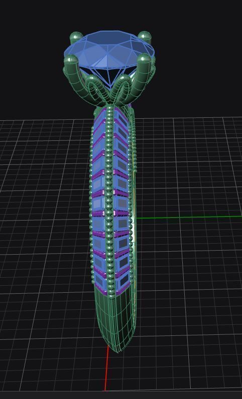 Triangle solitaire Ring 3D print model_19