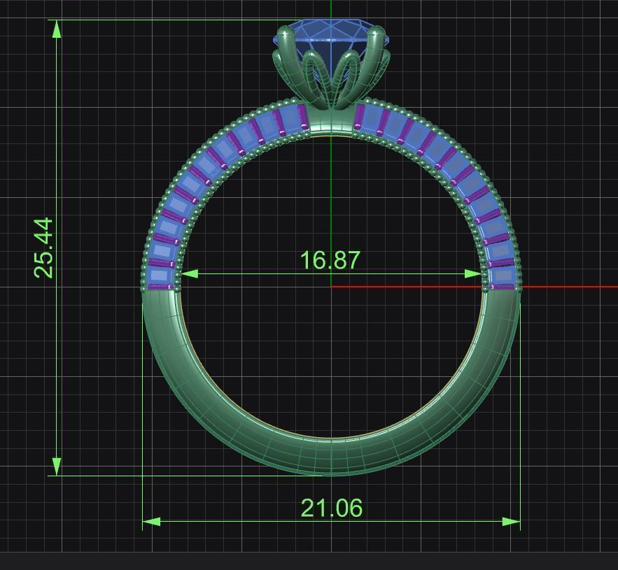 Triangle solitaire Ring 3D print model_21